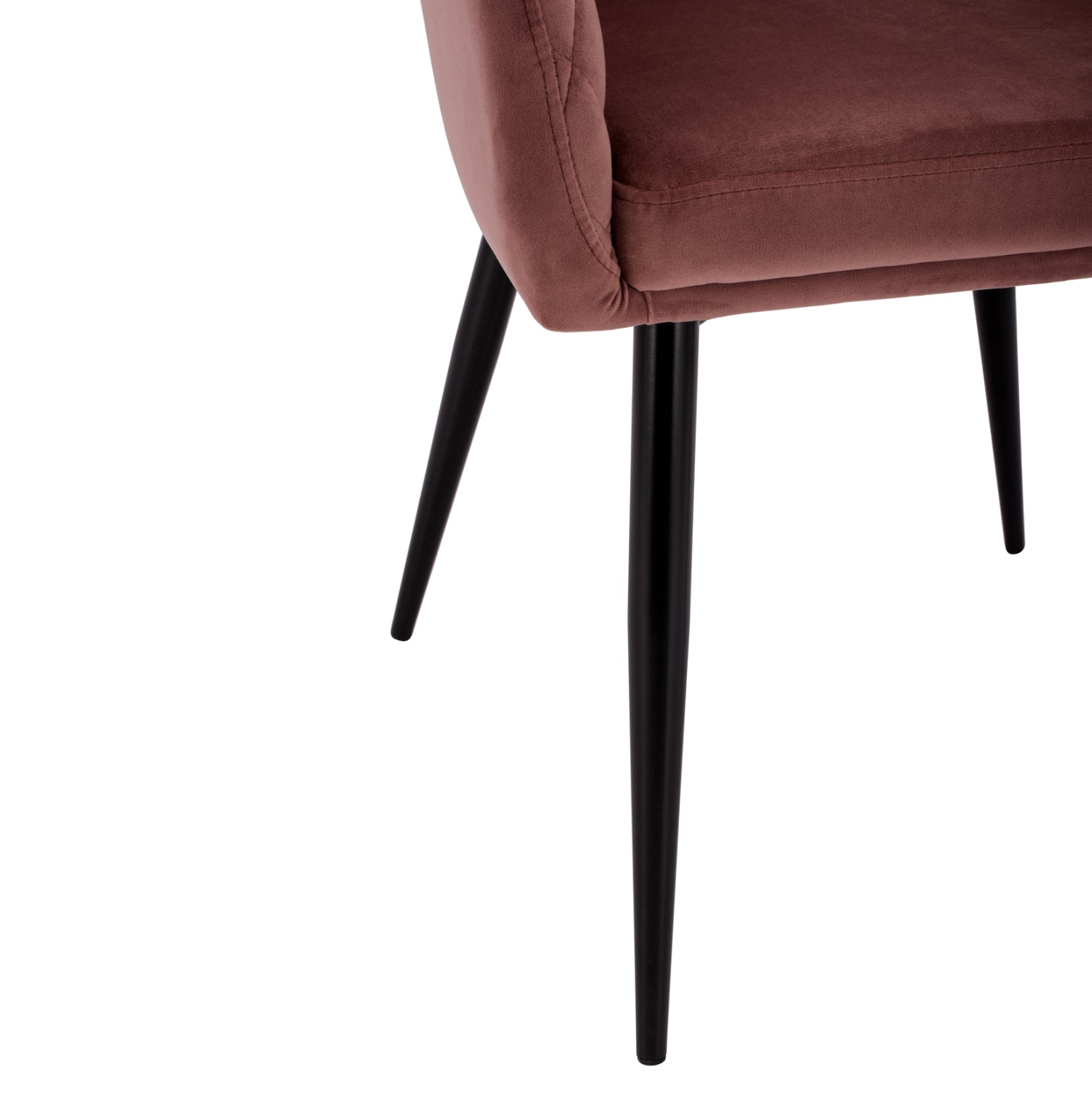 Стол Чарли кадифе цвят черен-розов