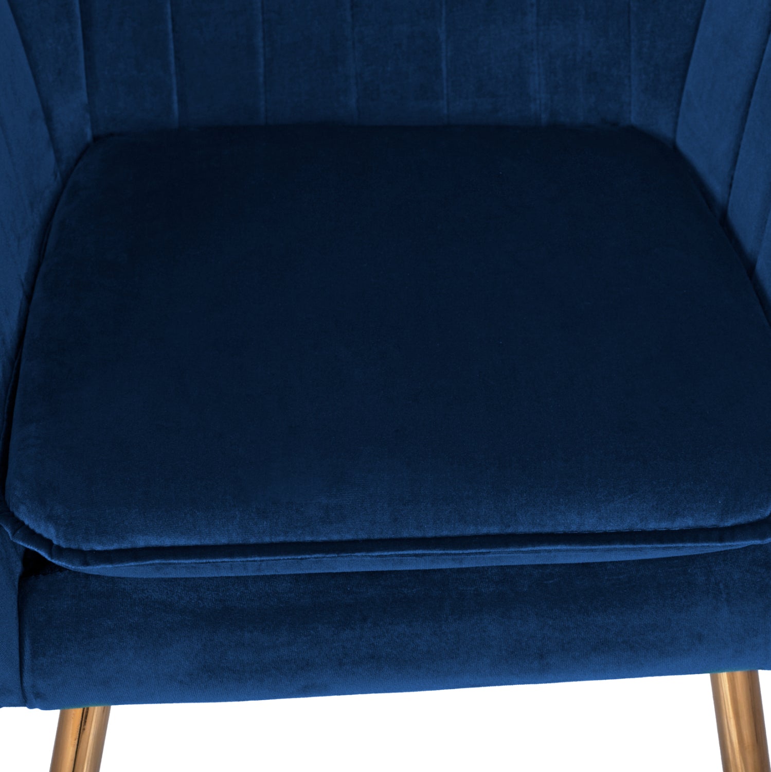 Фотьойл sawyer, син кадифе със златни крака, 55x60x83в см