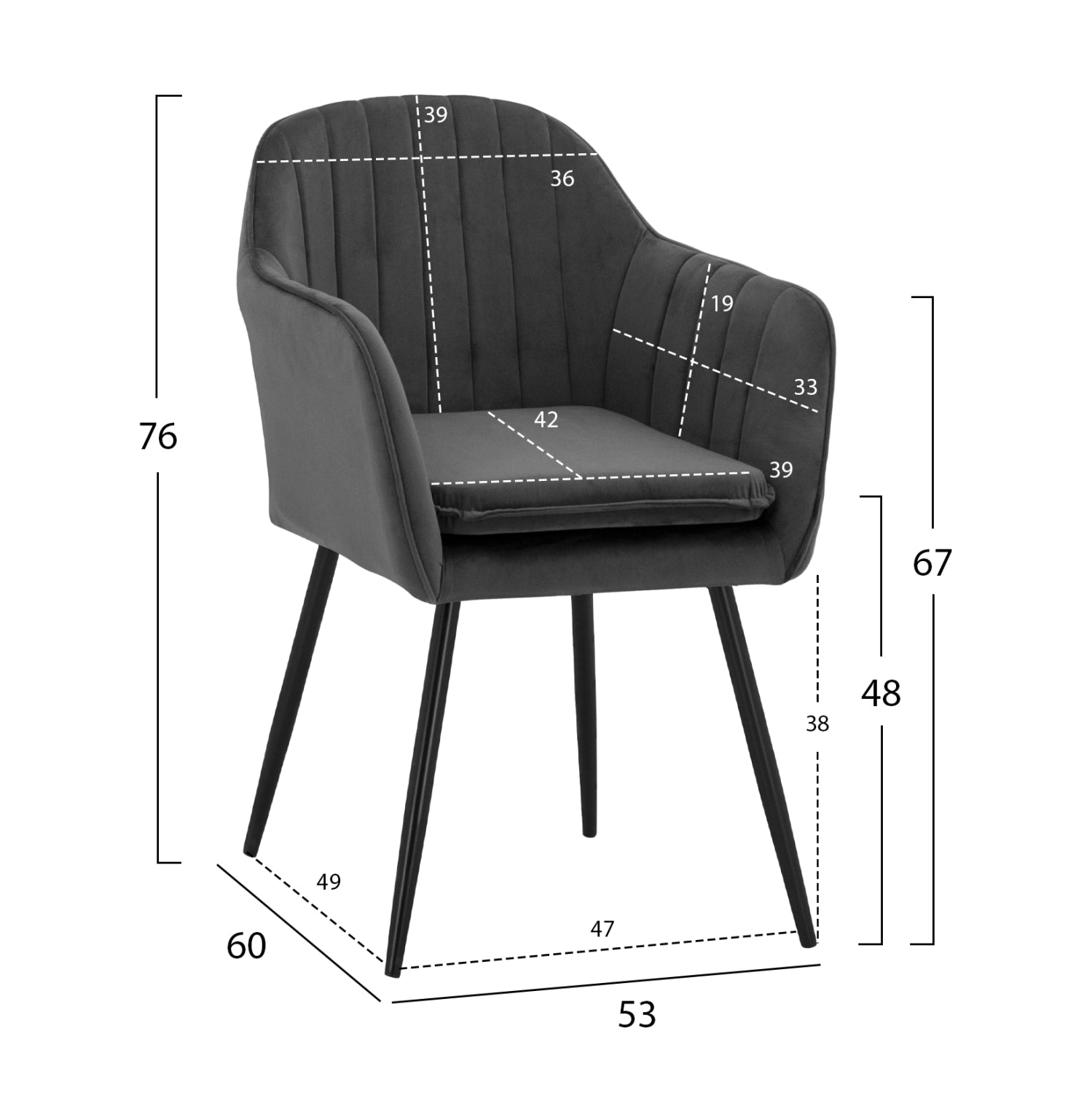 Кресло Сойър сив цвят