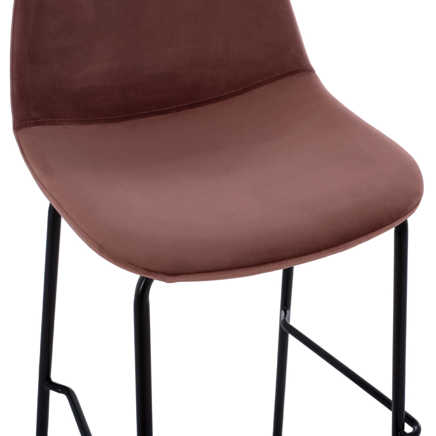 Бар стол VINCENT кадифе розов цвят