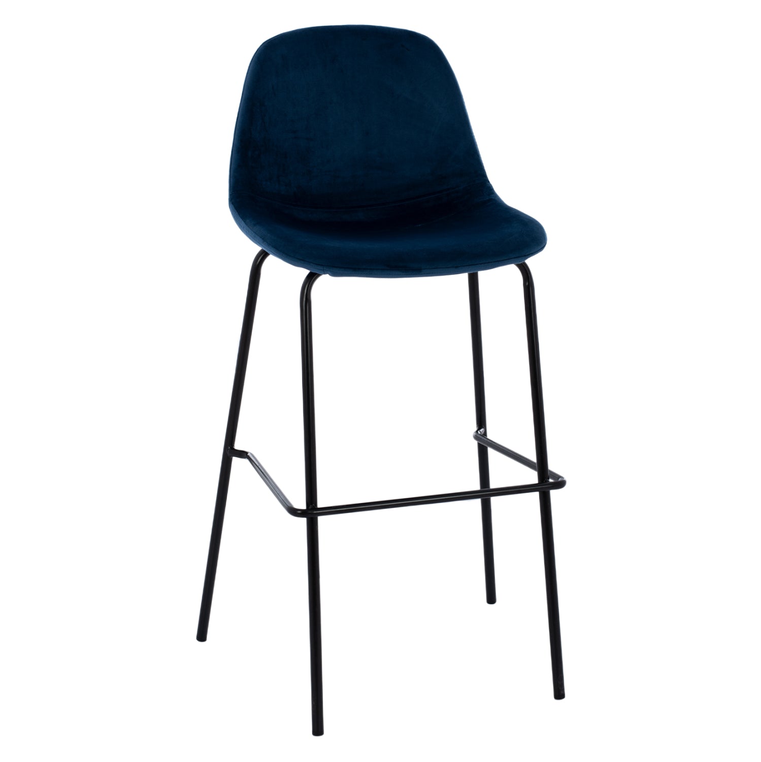 Бар стол VINCENT кадифе син цвят