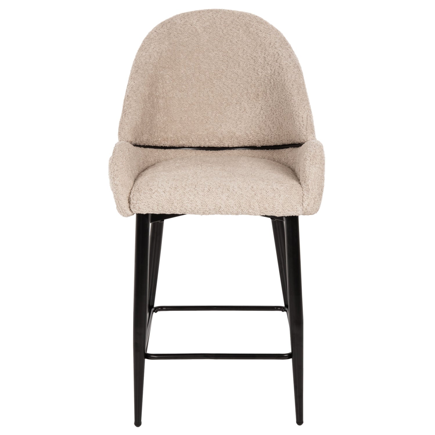 Бар стол SARKY с букле в зелено/метални крака, 55x62x105 см