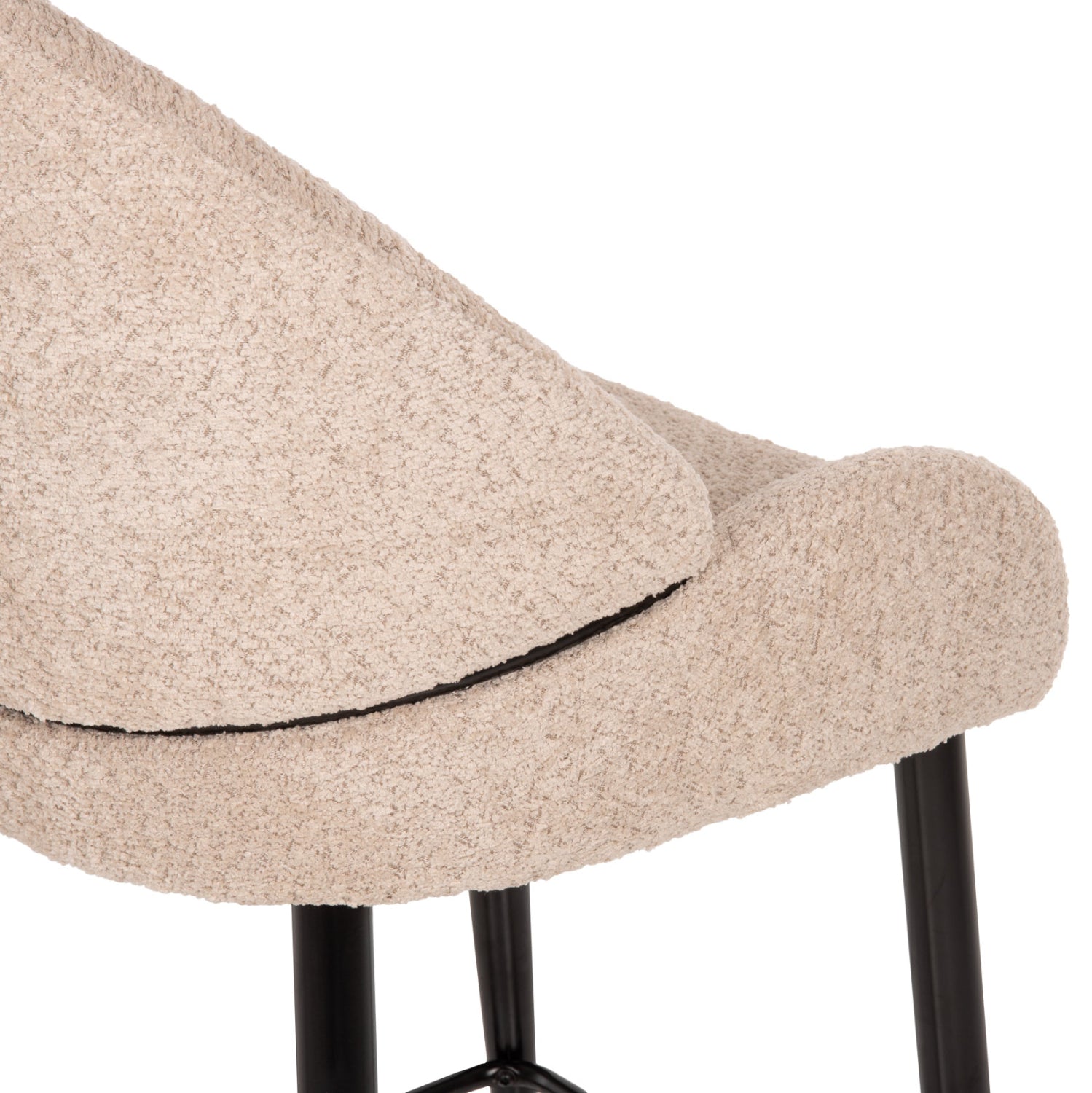 Бар стол SARKY с букле в зелено/метални крака, 55x62x105 см