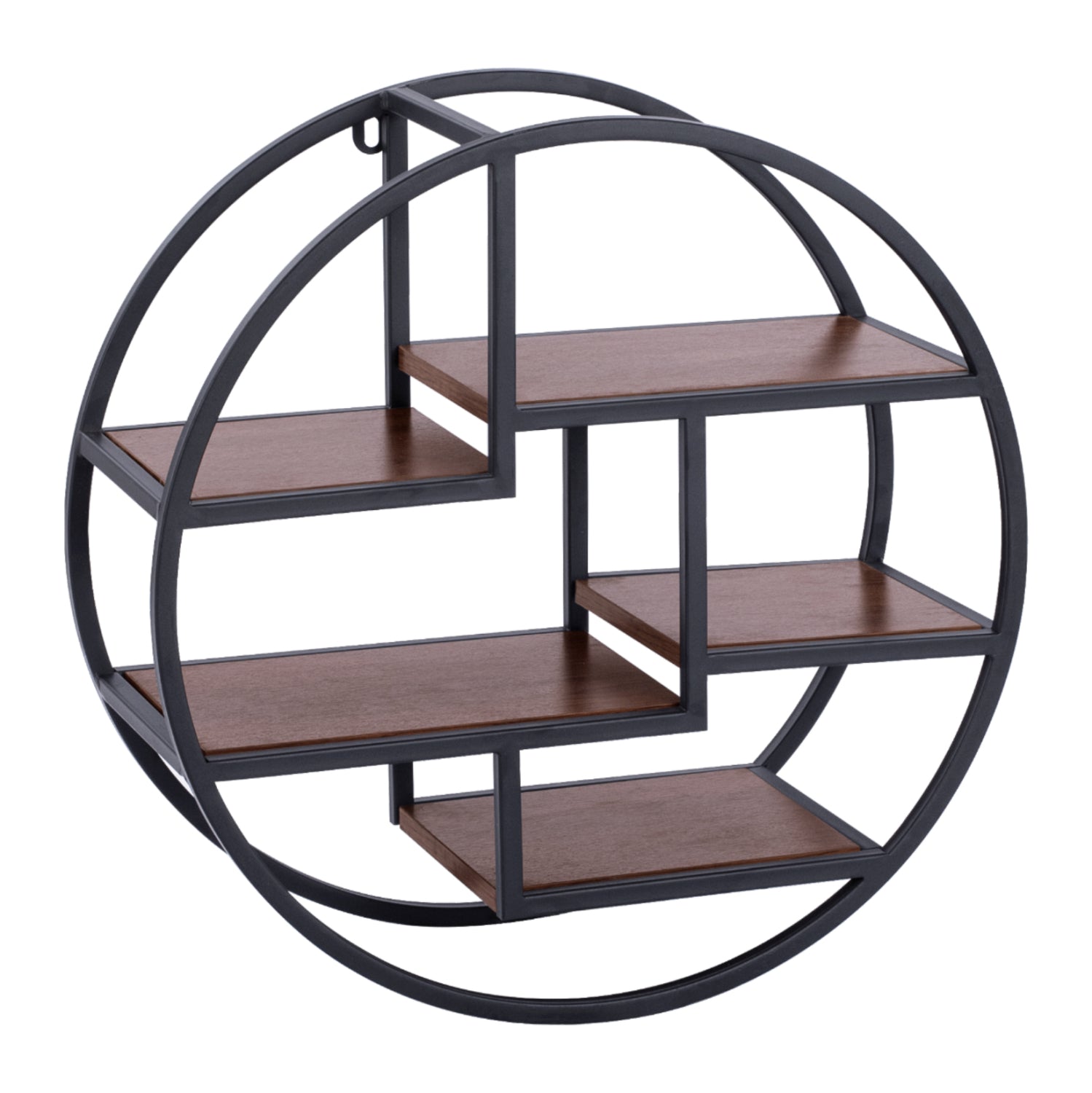 Стенен рафт QUINN орех-черен цвят Ф60x24 см