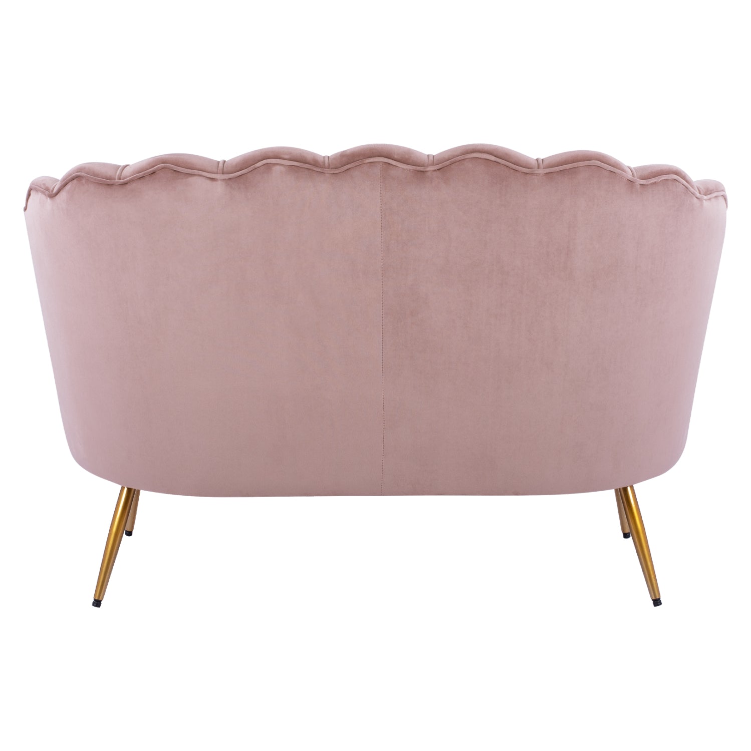 2-местен диван COQUILLE в кадифе от гнила ябълка и златни крака 130x81x86см.