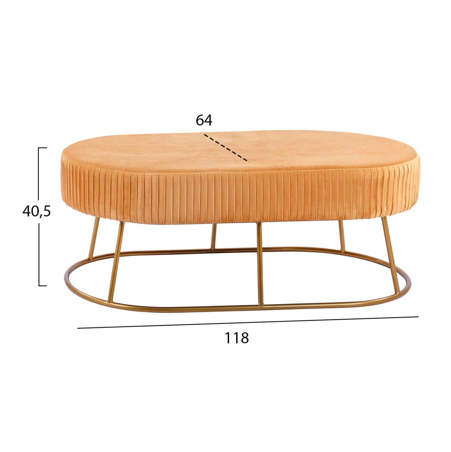Табуретка Алина златен цвят 118Χ64Χ40,5