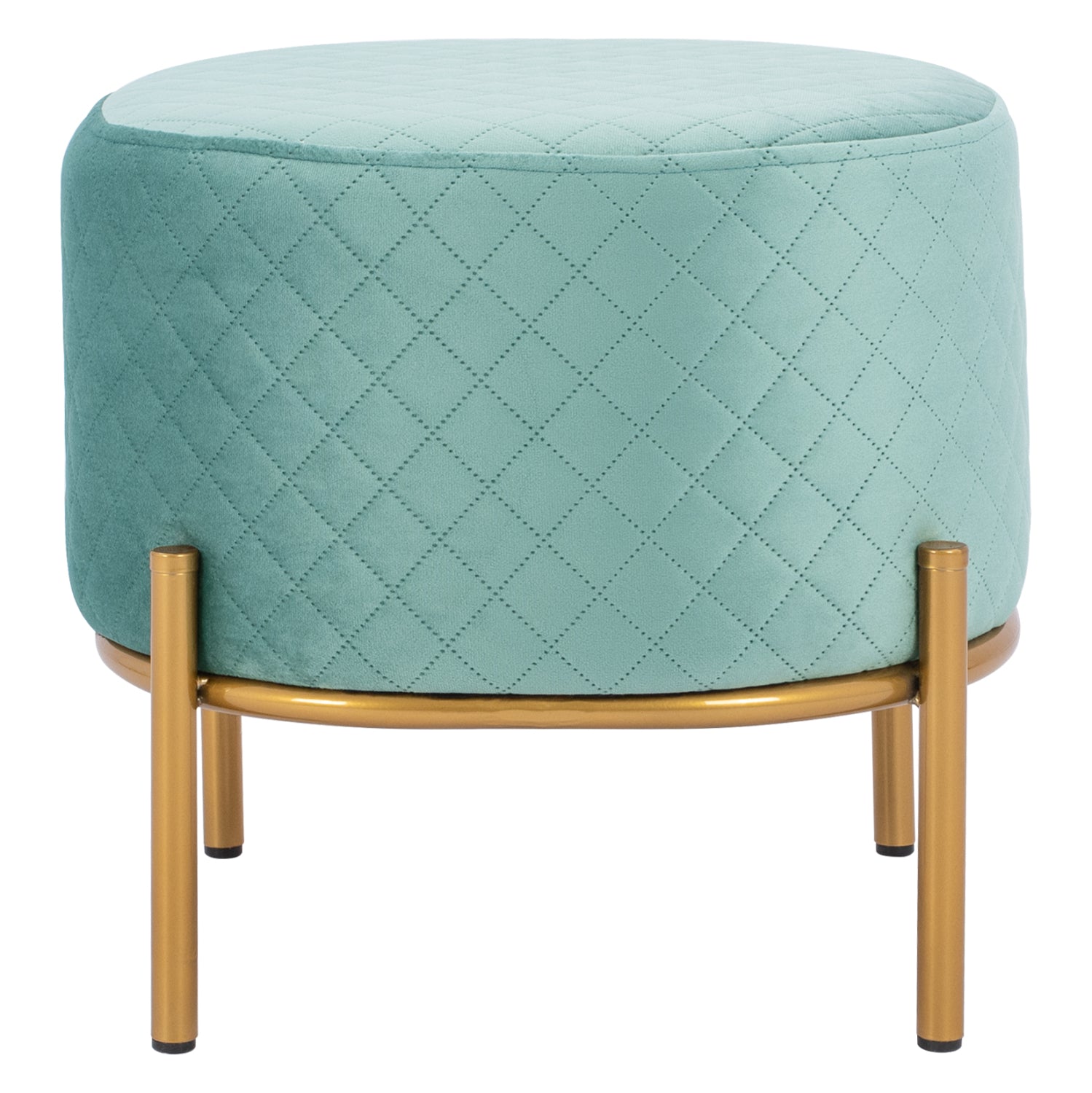 Табуретка Синта фъстъчено кадифе със златна основа 42x42x38см