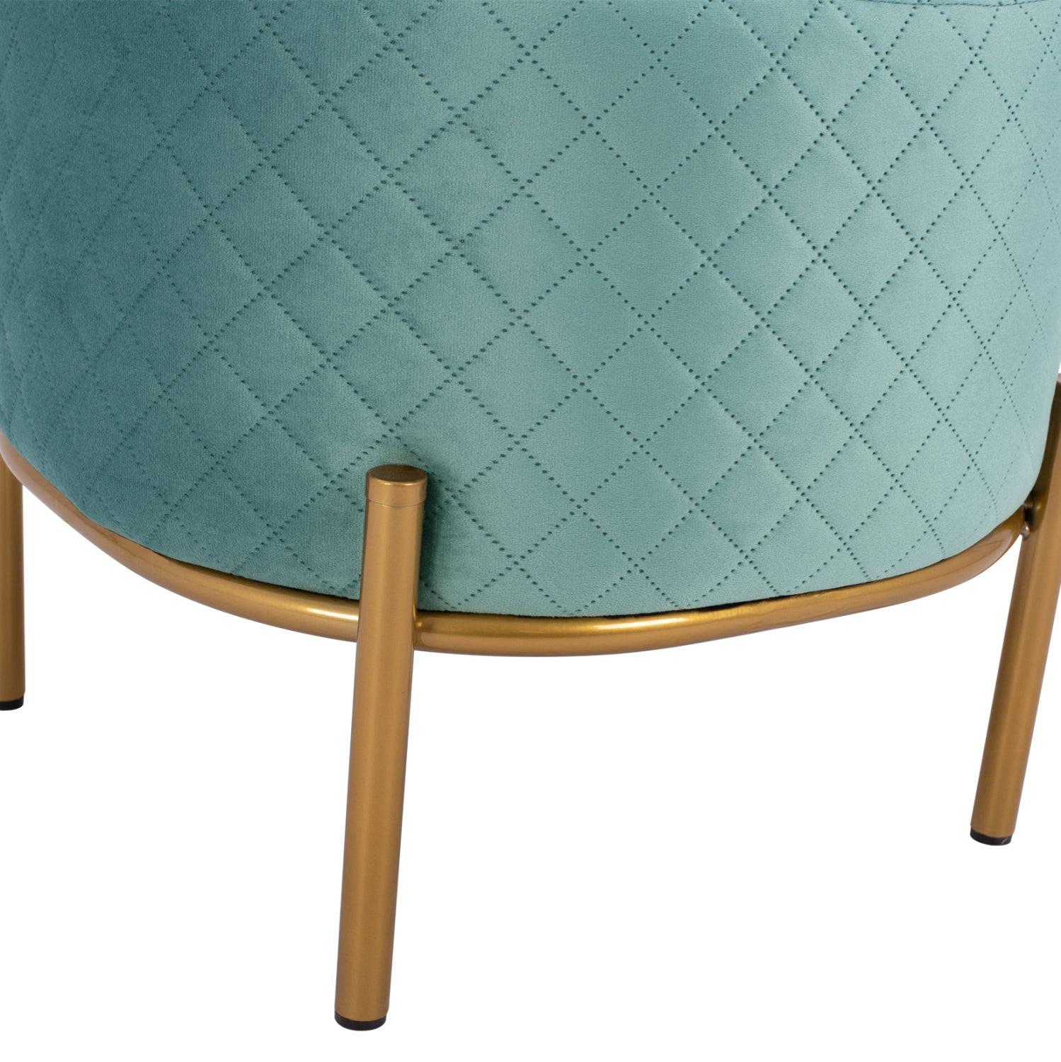 Табуретка Синта фъстъчено кадифе със златна основа 42x42x38см