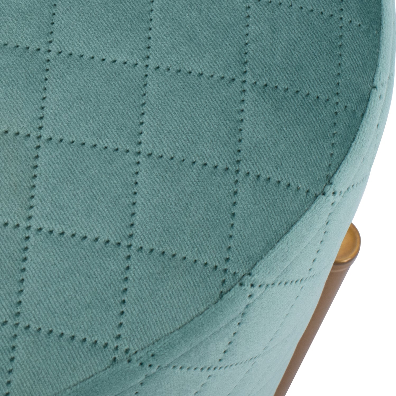 Табуретка Синта фъстъчено кадифе със златна основа 42x42x38см