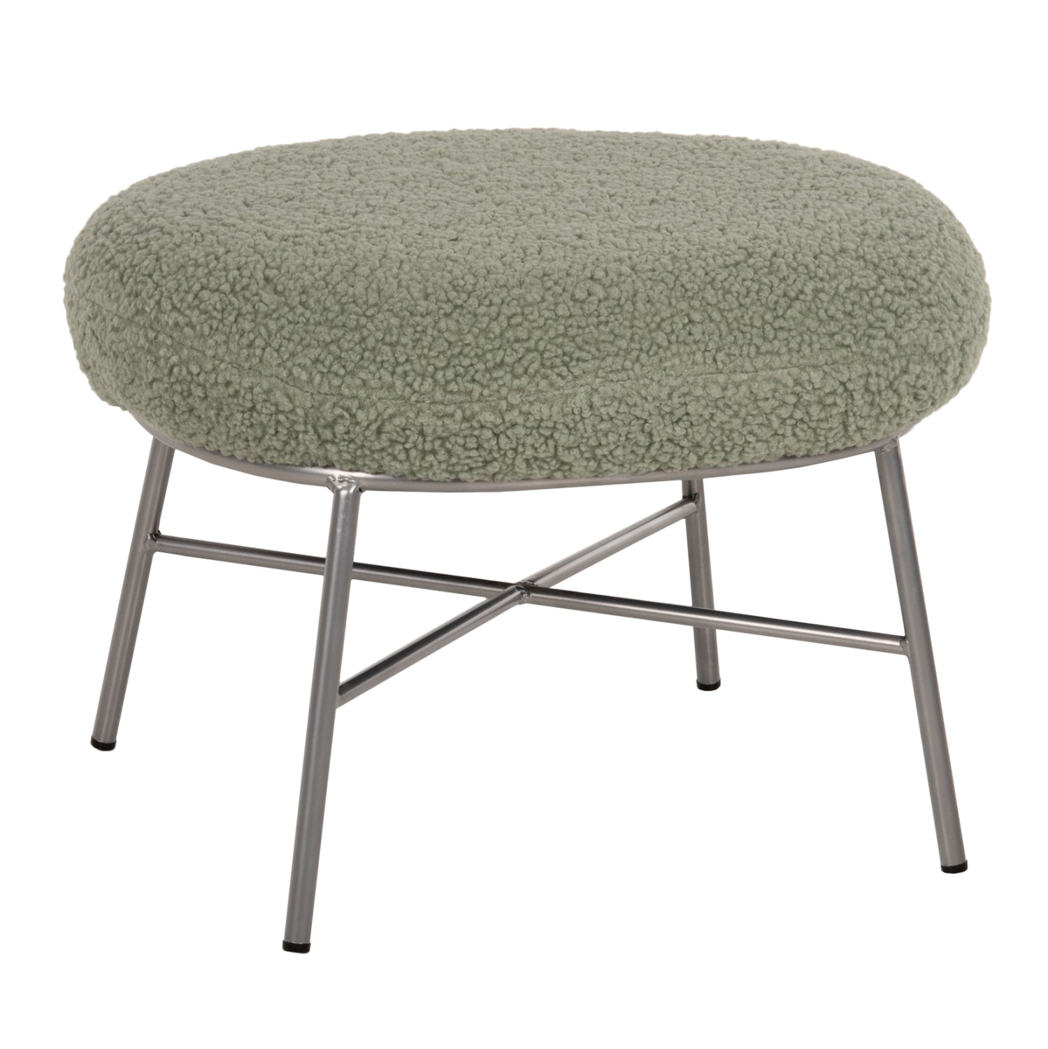 Табуретка Труди букле цвят шамфъстък 56x47x40