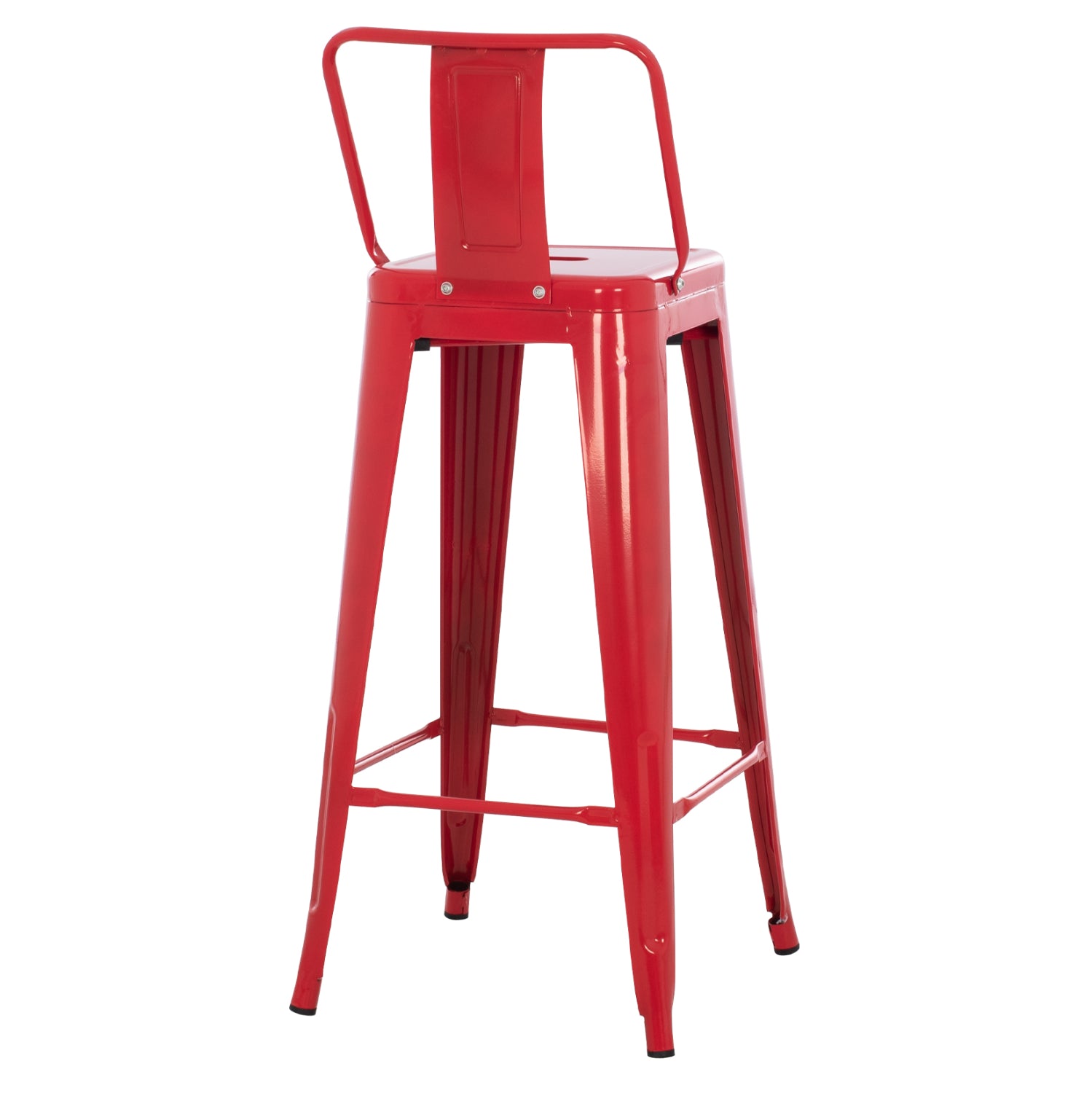 Бар стол с метален гръб Мелита червен цвят 43Χ43Χ100