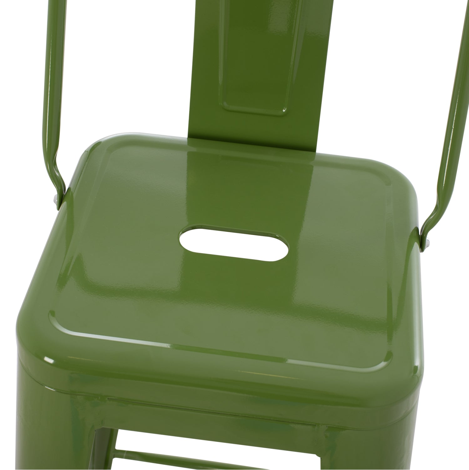 Бар стол с метален гръб Мелита зелен цвят 43Χ43Χ100