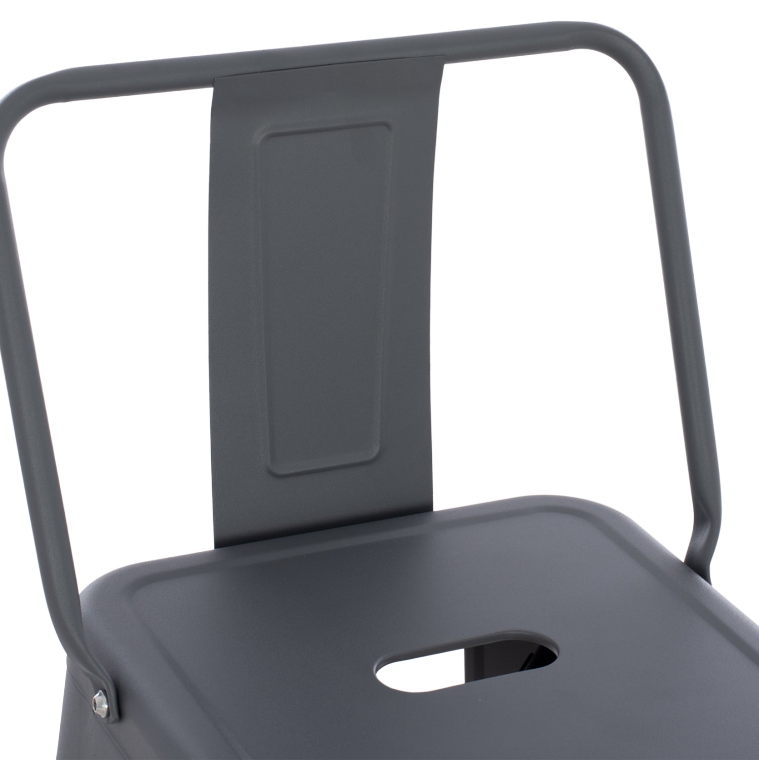 Бар стол с метален гръб Мелита про сив 42x42x100см