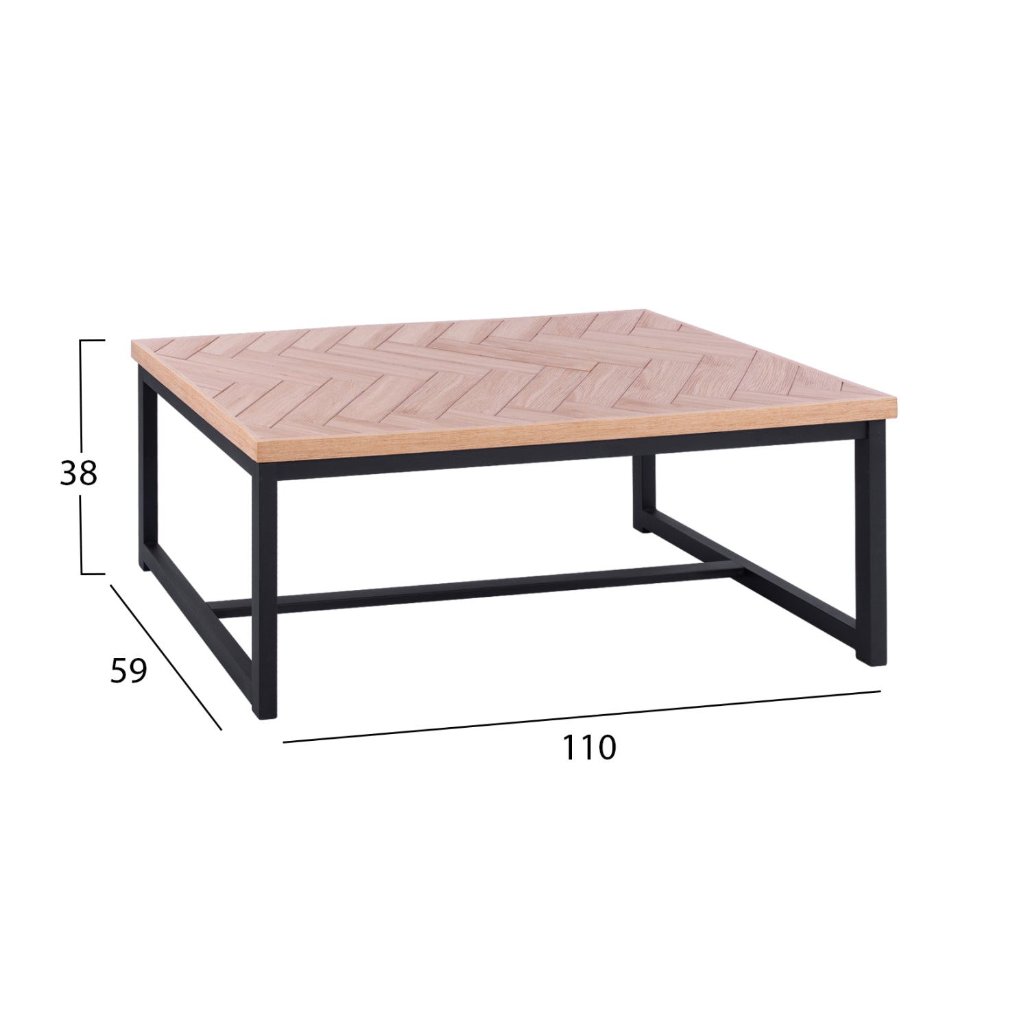 Холна маса Шанел естествен-черен цвят 110x59x38 см