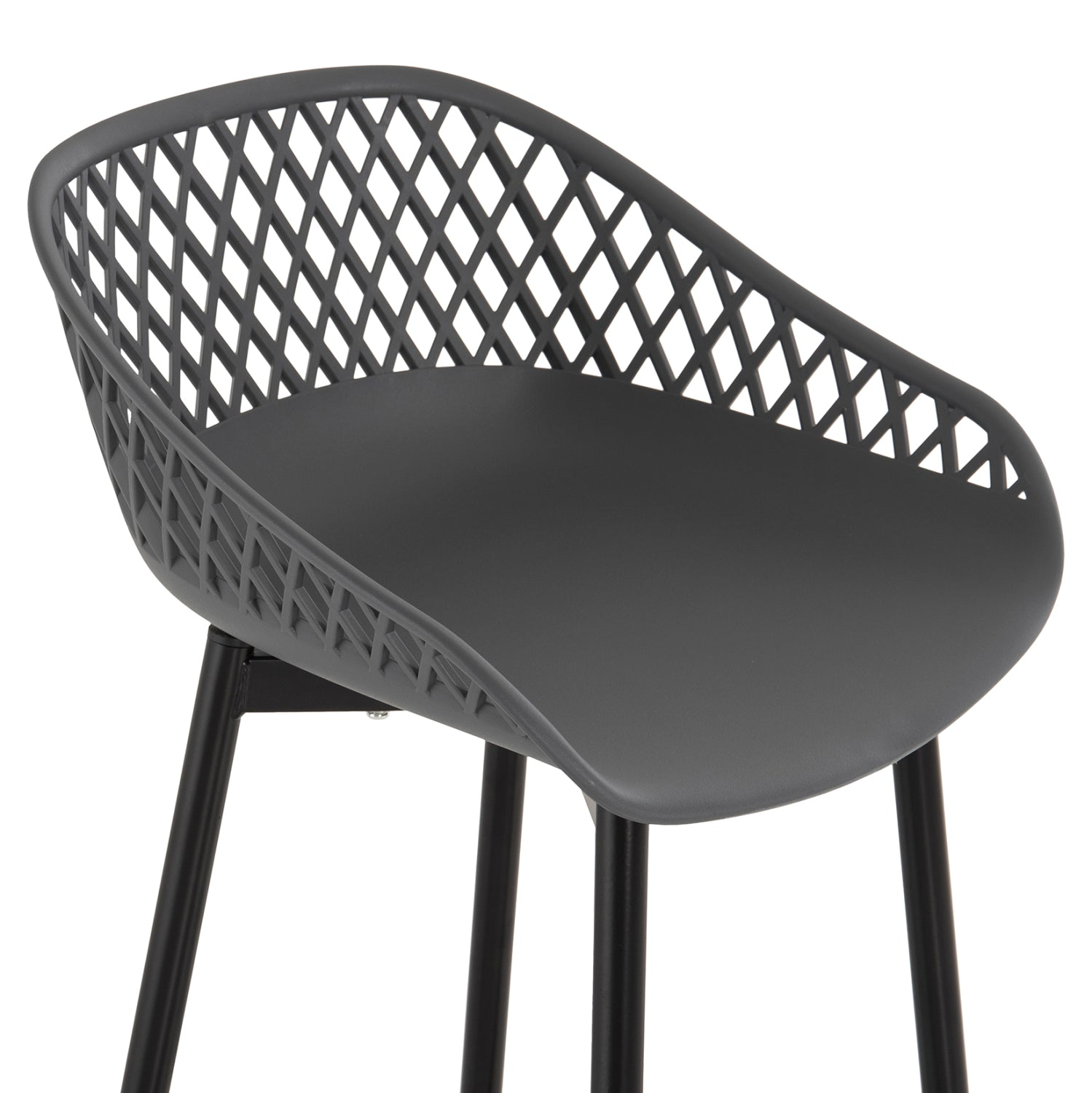 Полипропиленов бар стол Аvaya сив с черни метални крака 46x48x99в см