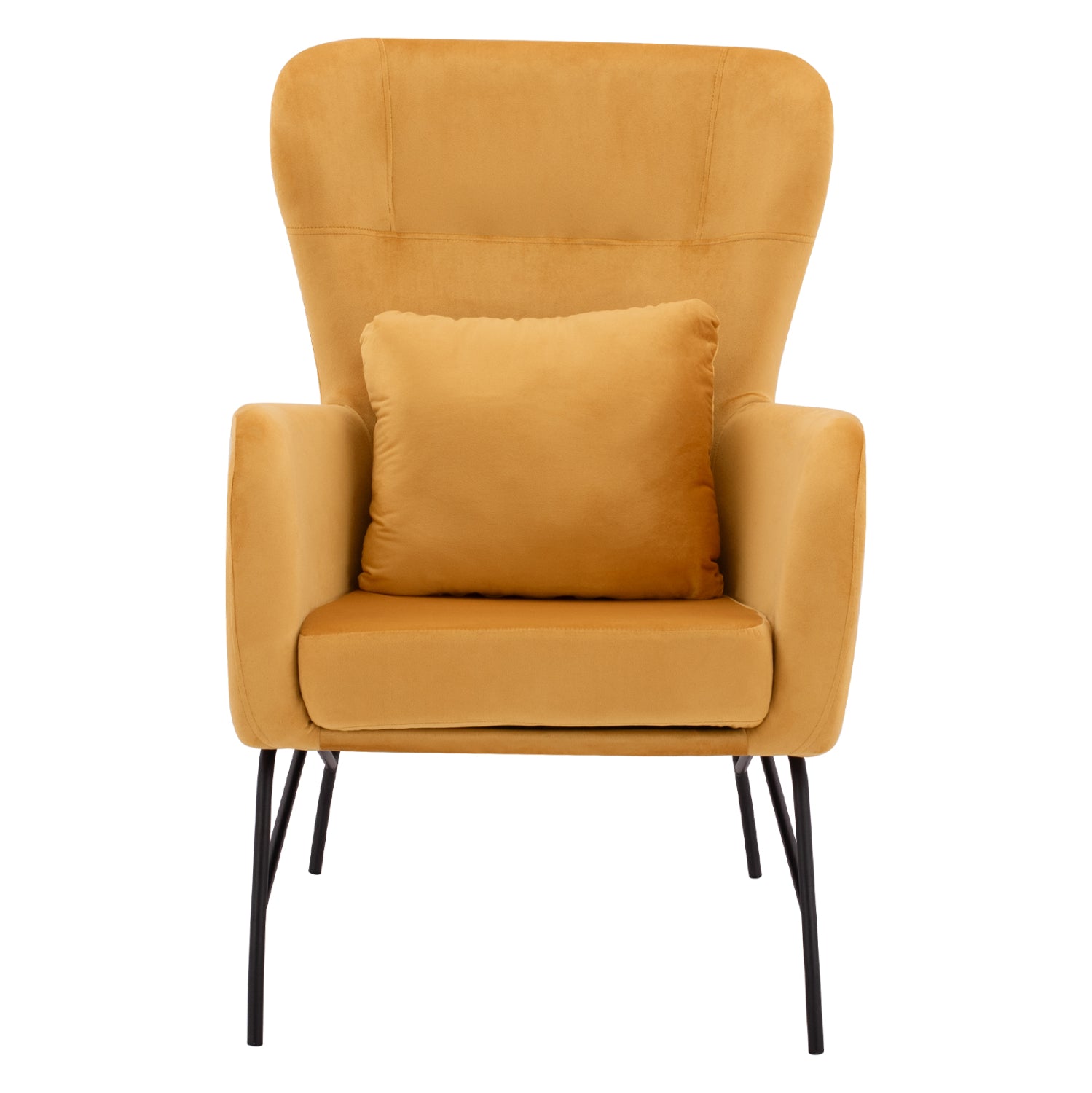 Кресло БЕРГЕР кадифе златен нюанс /черен метален крак 67x80x102 cm.