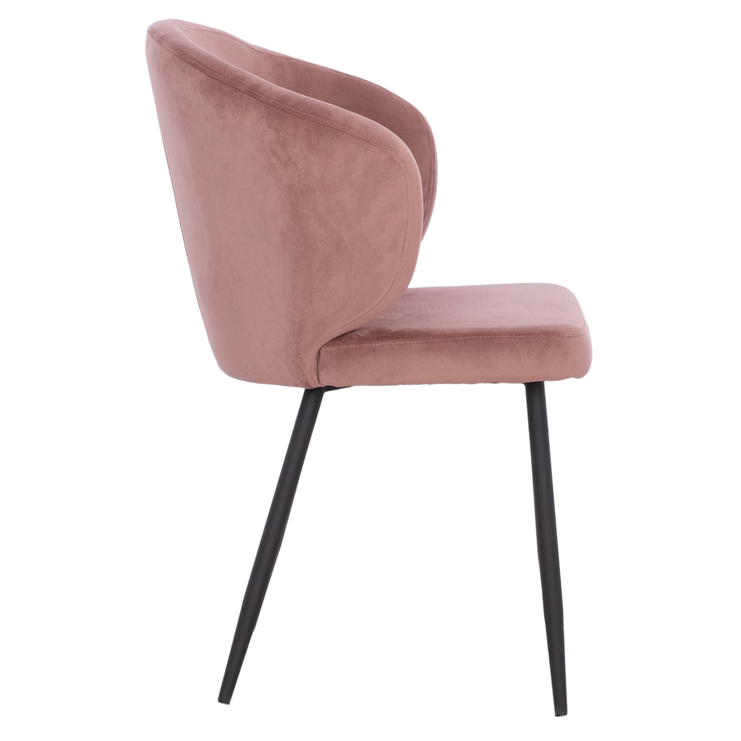 Кресло Джия розов цвят с черни крака 60x60x85