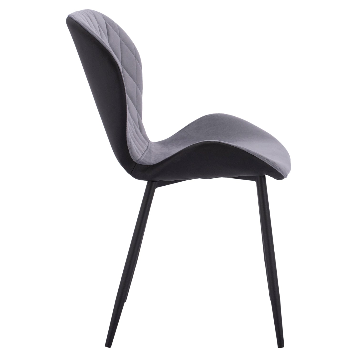 Стол Адалин кадифе цвят сив-черен 51x58x82