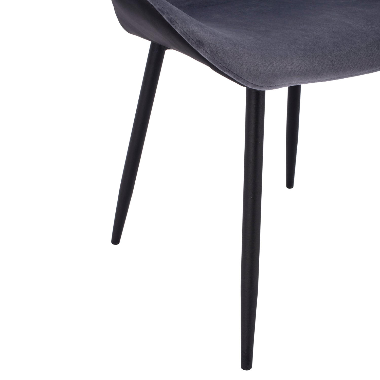 Стол Адалин кадифе цвят сив-черен 51x58x82