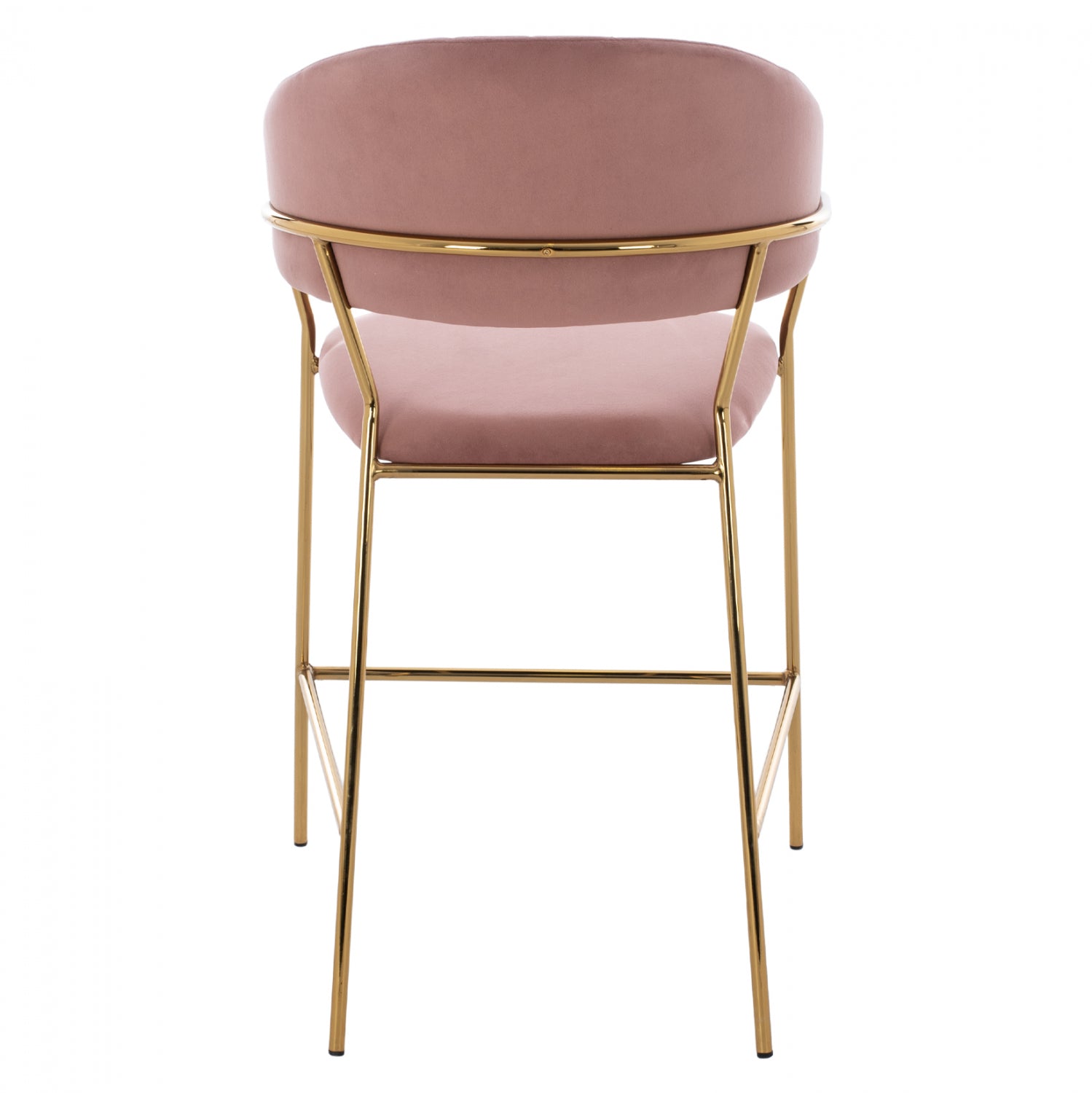Бар стол Теодор голд розово кадифе 60x55x100