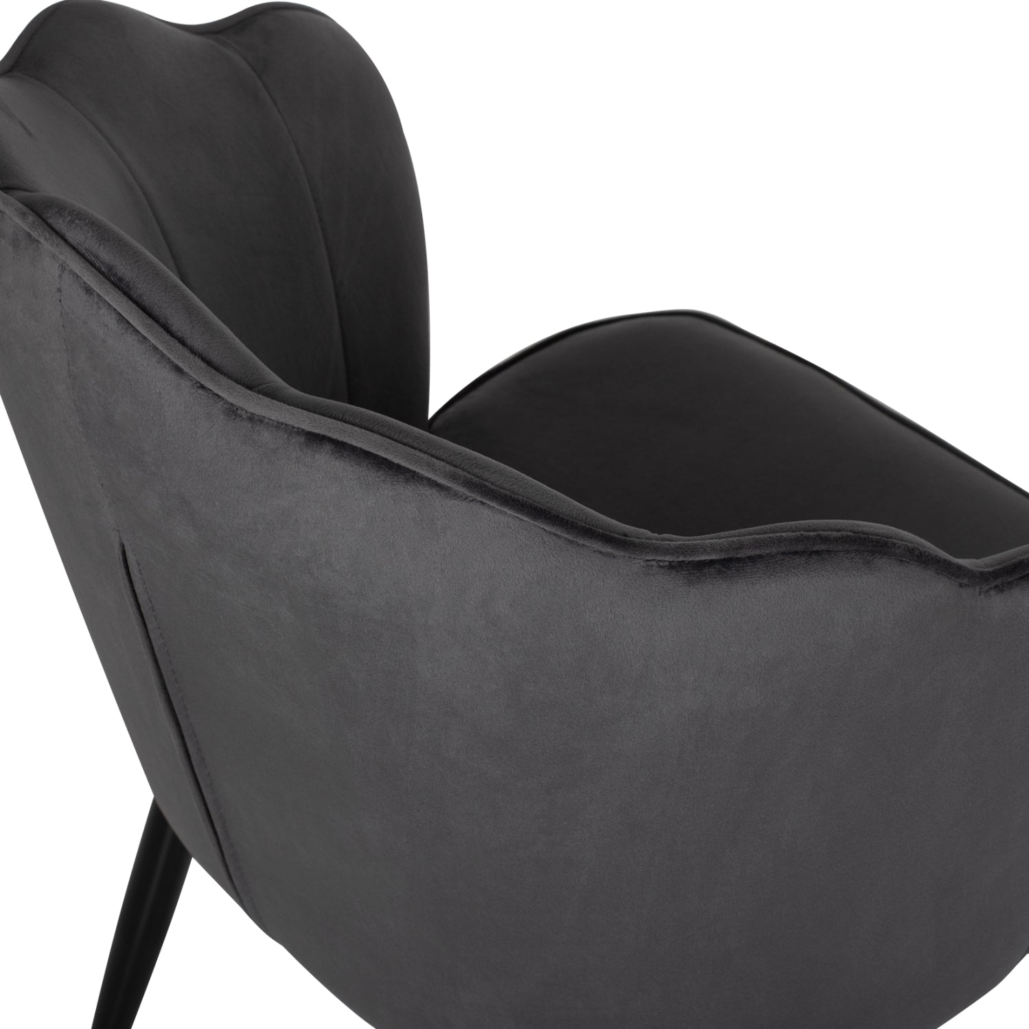 Стол Ави кадифе сив цвят/черен метален крак