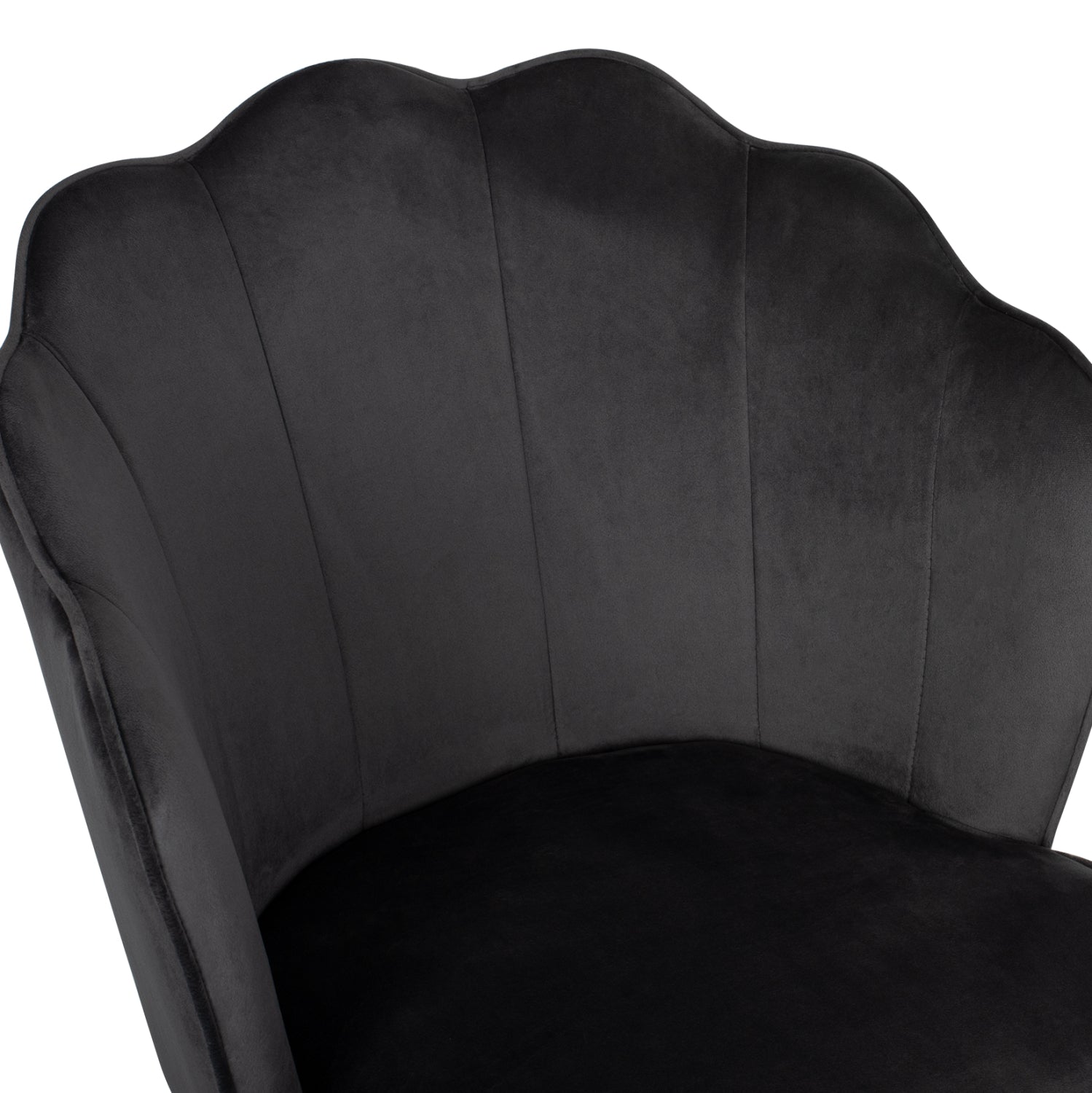 Стол Ави кадифе сив цвят/черен метален крак