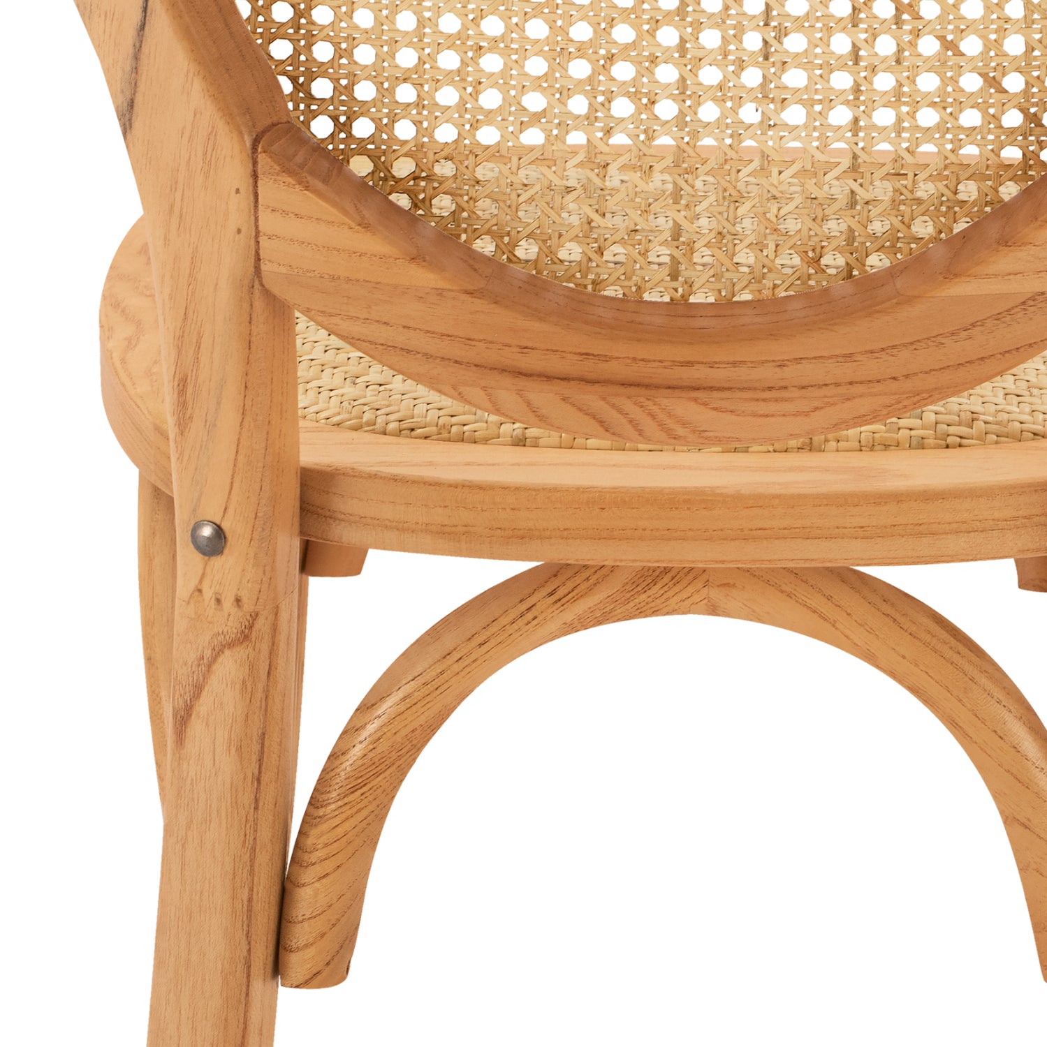 Дървен стол TINSLEY овален гръб цвят натурал 45x50x97