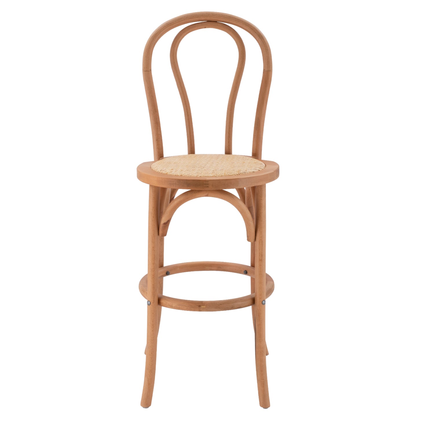 Дървен бар стол традиционал натурал 41X47X108