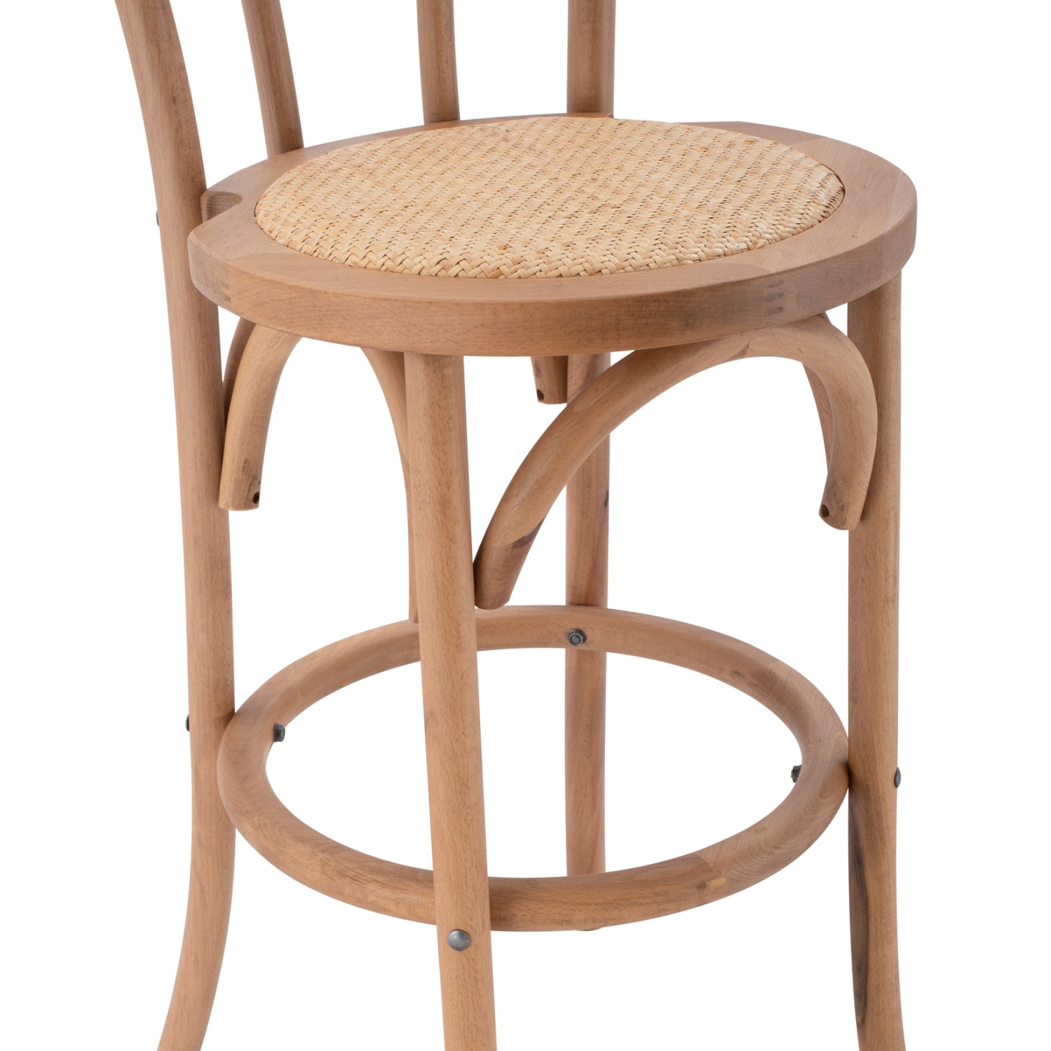 Дървен бар стол традиционал натурал 41X47X108