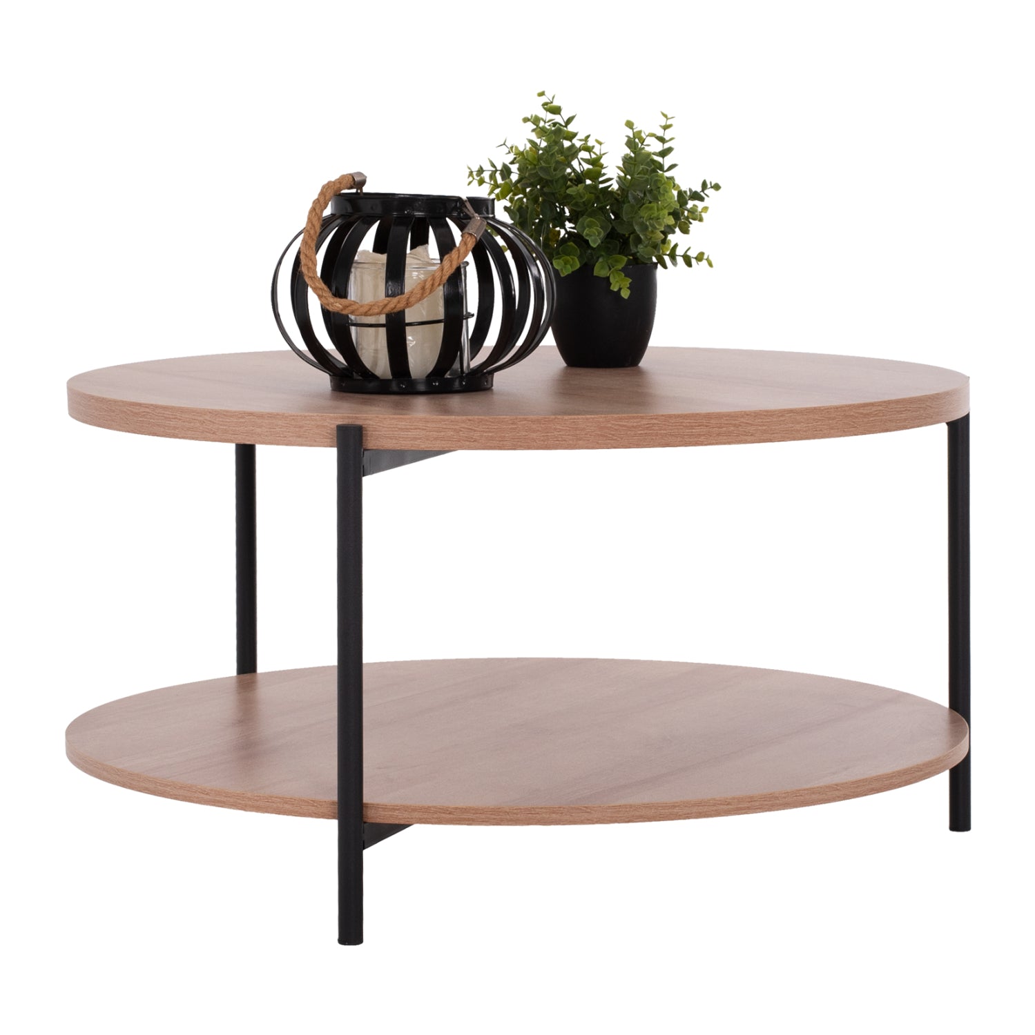 Холна маса MATTEO цвят натурал-черен Φ75x40.5см