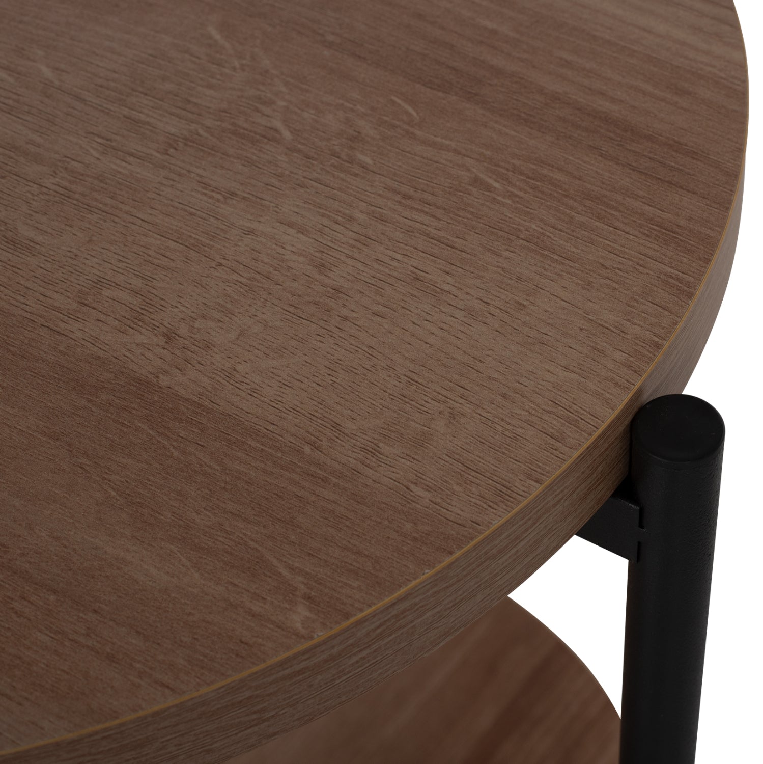 Кръгла странична маса от меламин с 2 нива, метални крака φ40x52cm