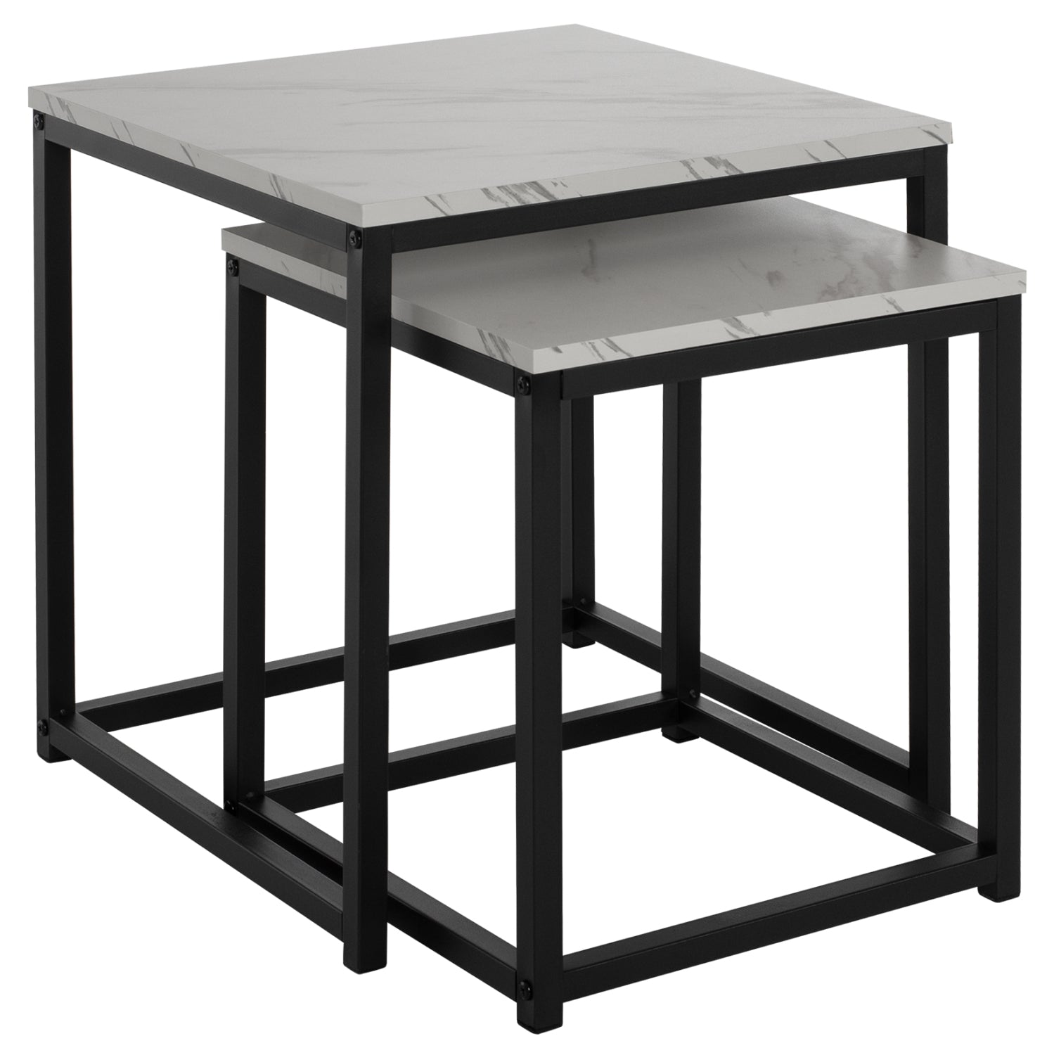 Помощни маси GRELAY цвят черен-бял 45X45X50см. и 37X37X43 см