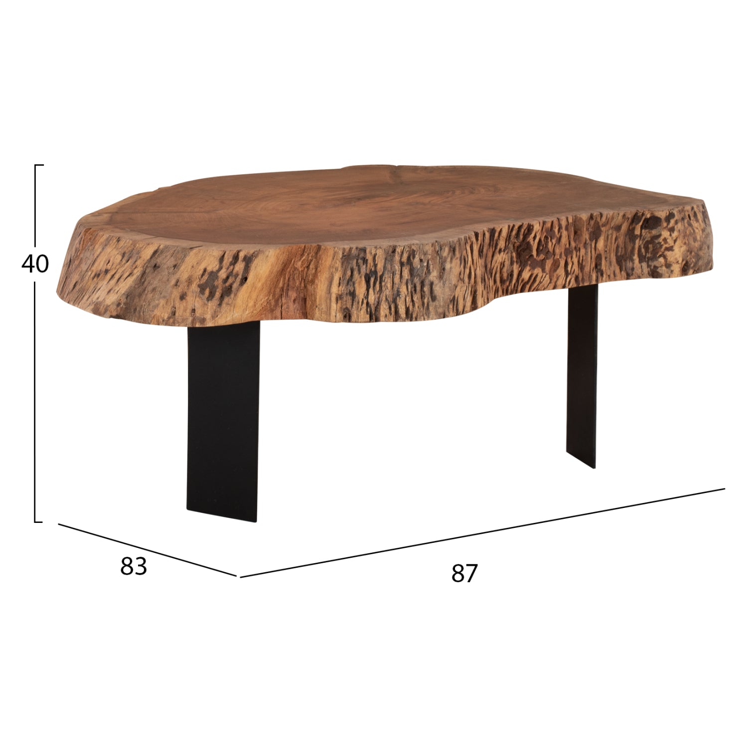 Холна маса BRIGGS акациево дърво 80-87x50-83x40