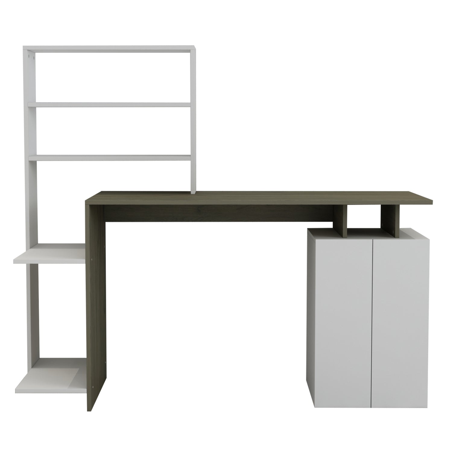 Офис бюро ROCHELL цвят бял-маслено сив 146.3x55x128.8см