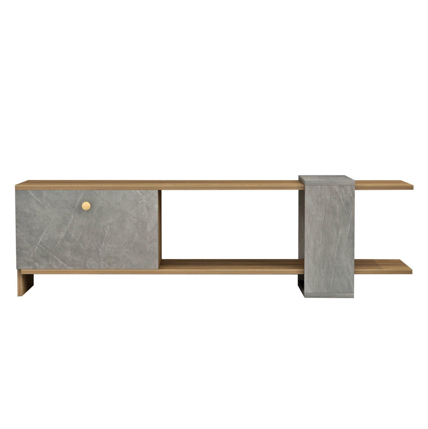 Тв шкаф HENRIETTE цвят сив-натурал 120x28,5x39