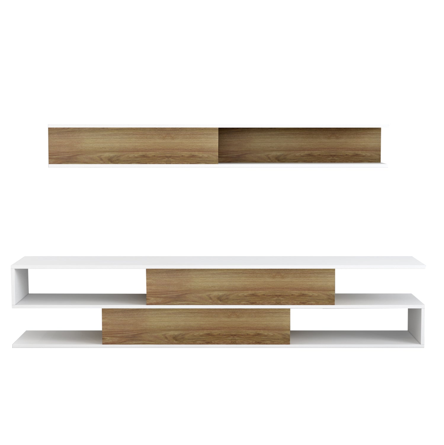 Тв комплект  BIRGITTA цвят натурал-бял 181x31,5x39,6