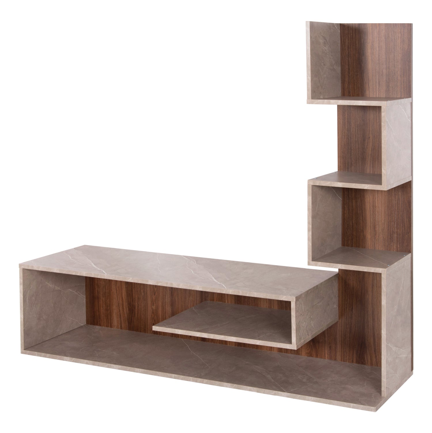 Тв шкаф EDELIE цвят натурал-сив 150x29,5x120