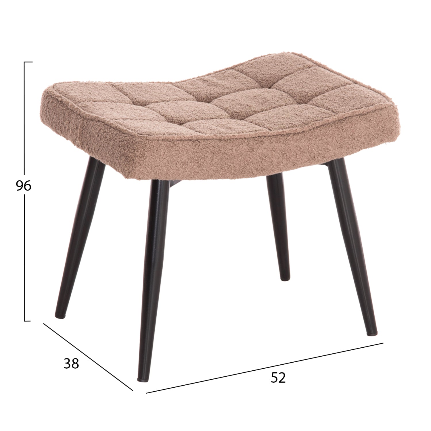 Фотьойл Бергер кафяв плат 69x73x96см