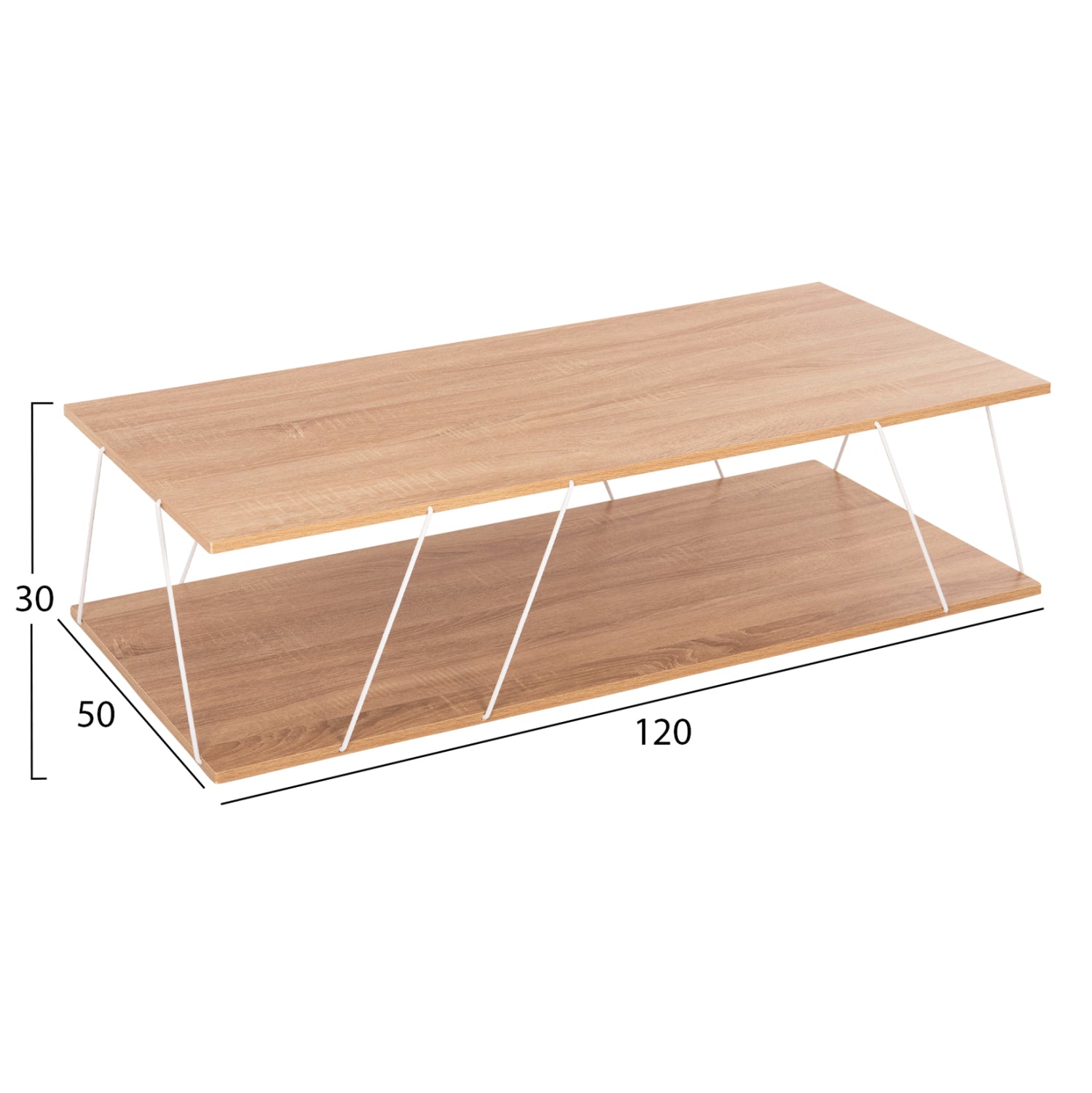 Холна маса Тарс сонома-бял цвят 120X50X30см