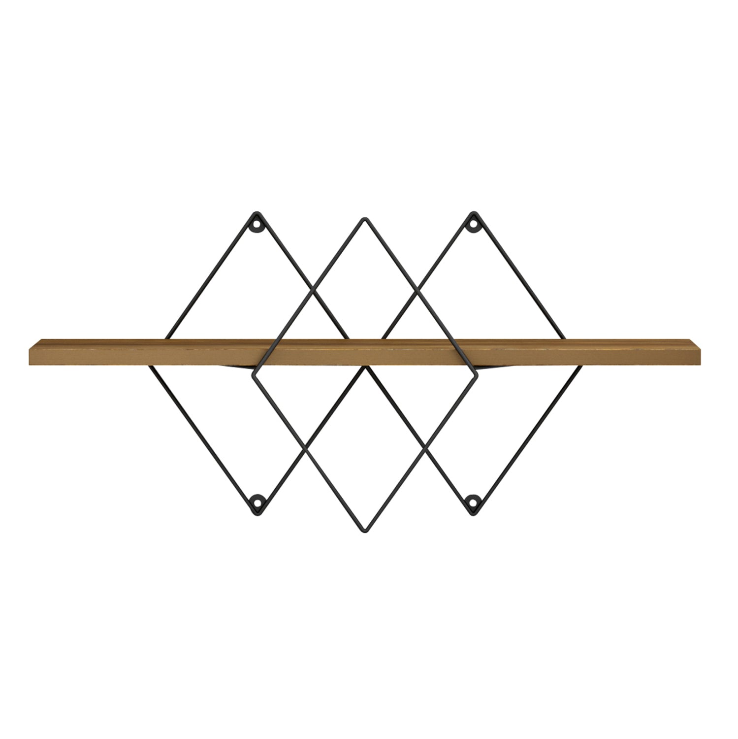 Стенен рафт chantria от меламин в цвят дъб - черен метал 60x14x36см
