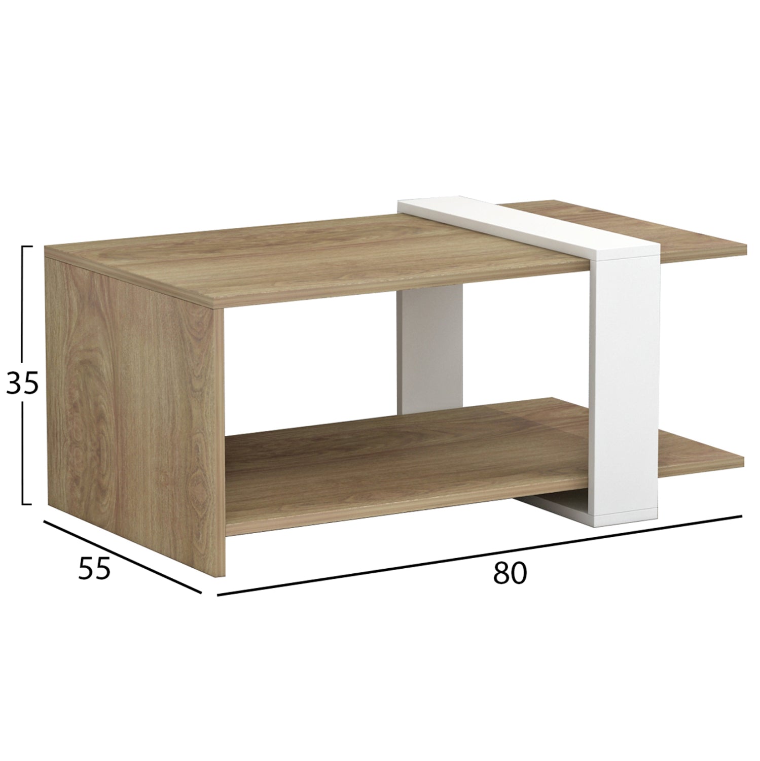 Холна маса WILMA цвят естествен-бял 80Χ50Χ35см