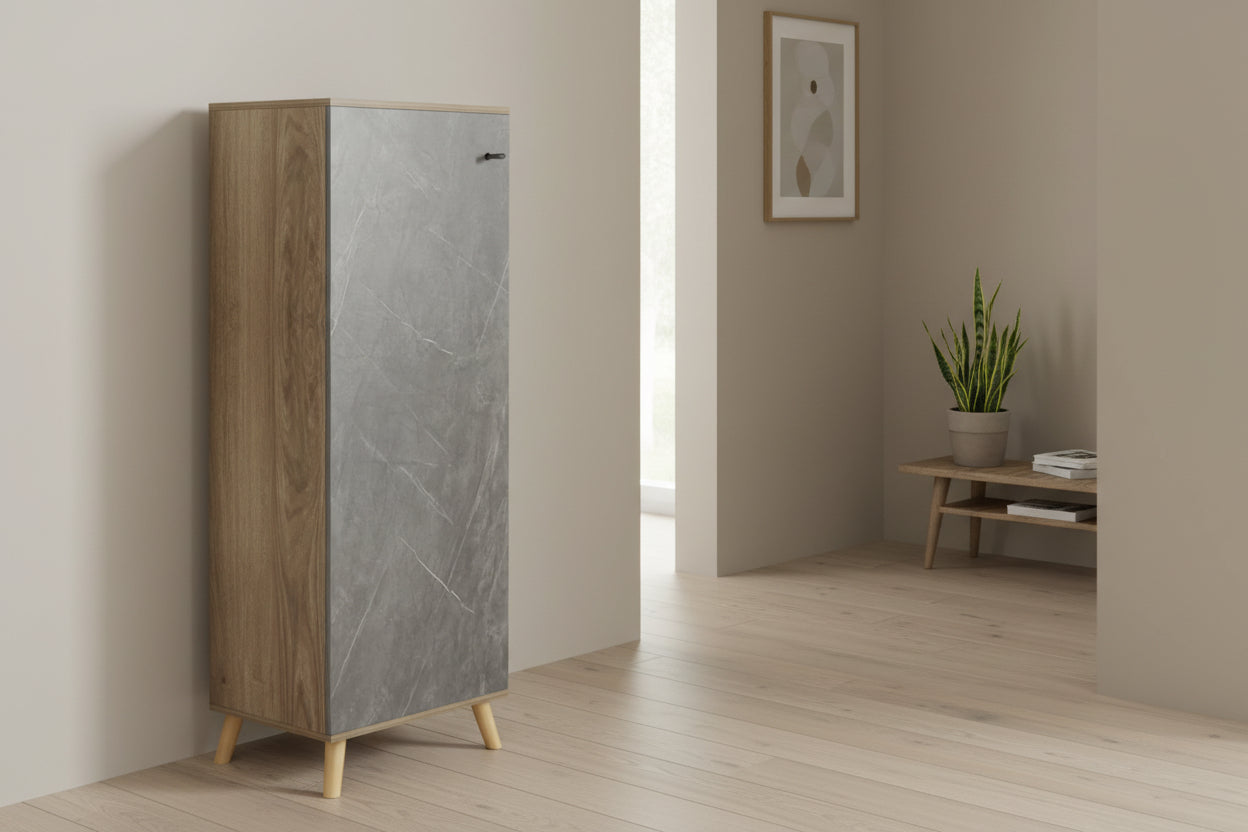 Шкаф за обувки ALVARO цвят сонoма 50х38х135