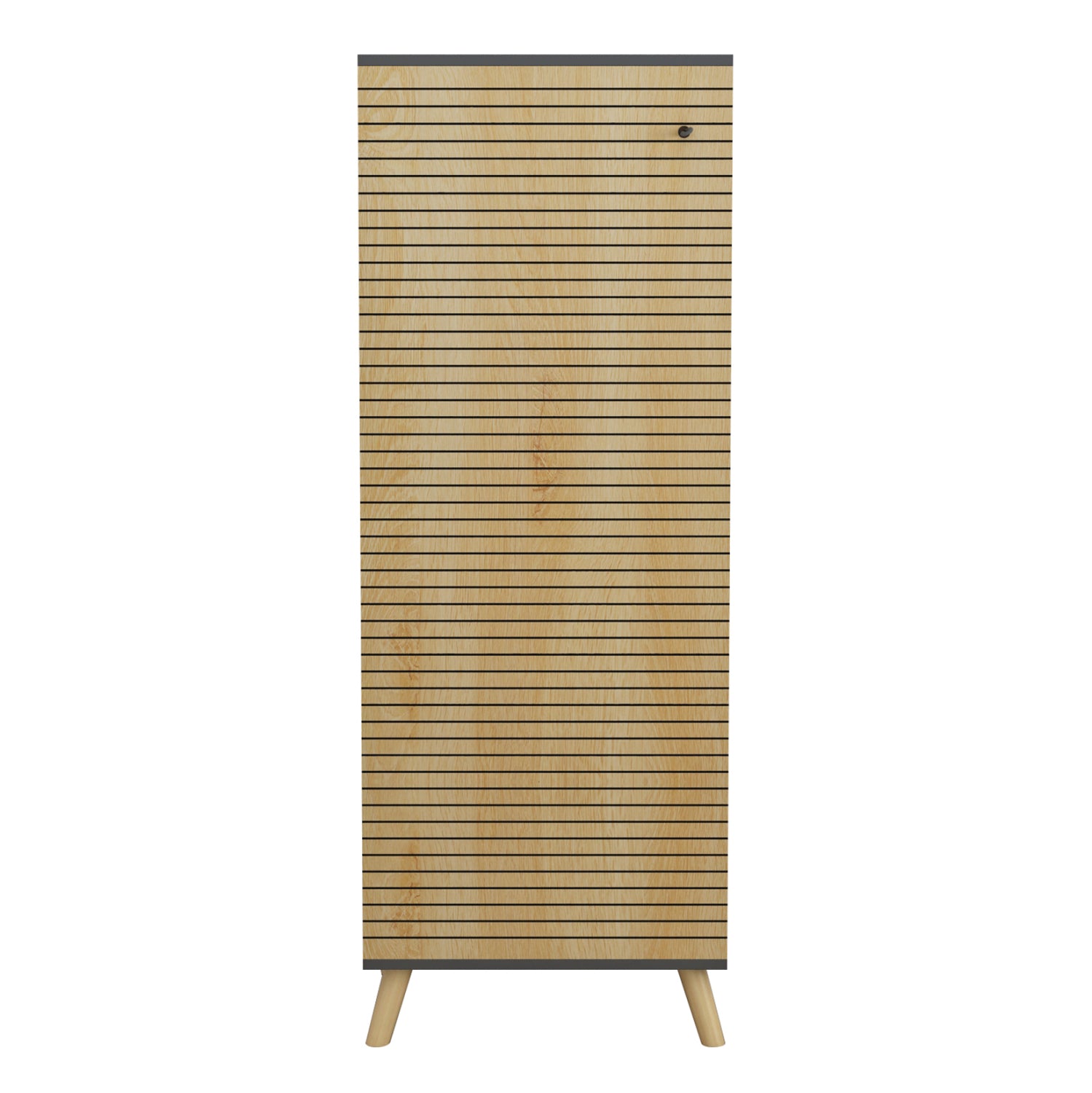 Шкаф за обувки ALVARO цвят антрацит-натурал 50Χ38Χ135