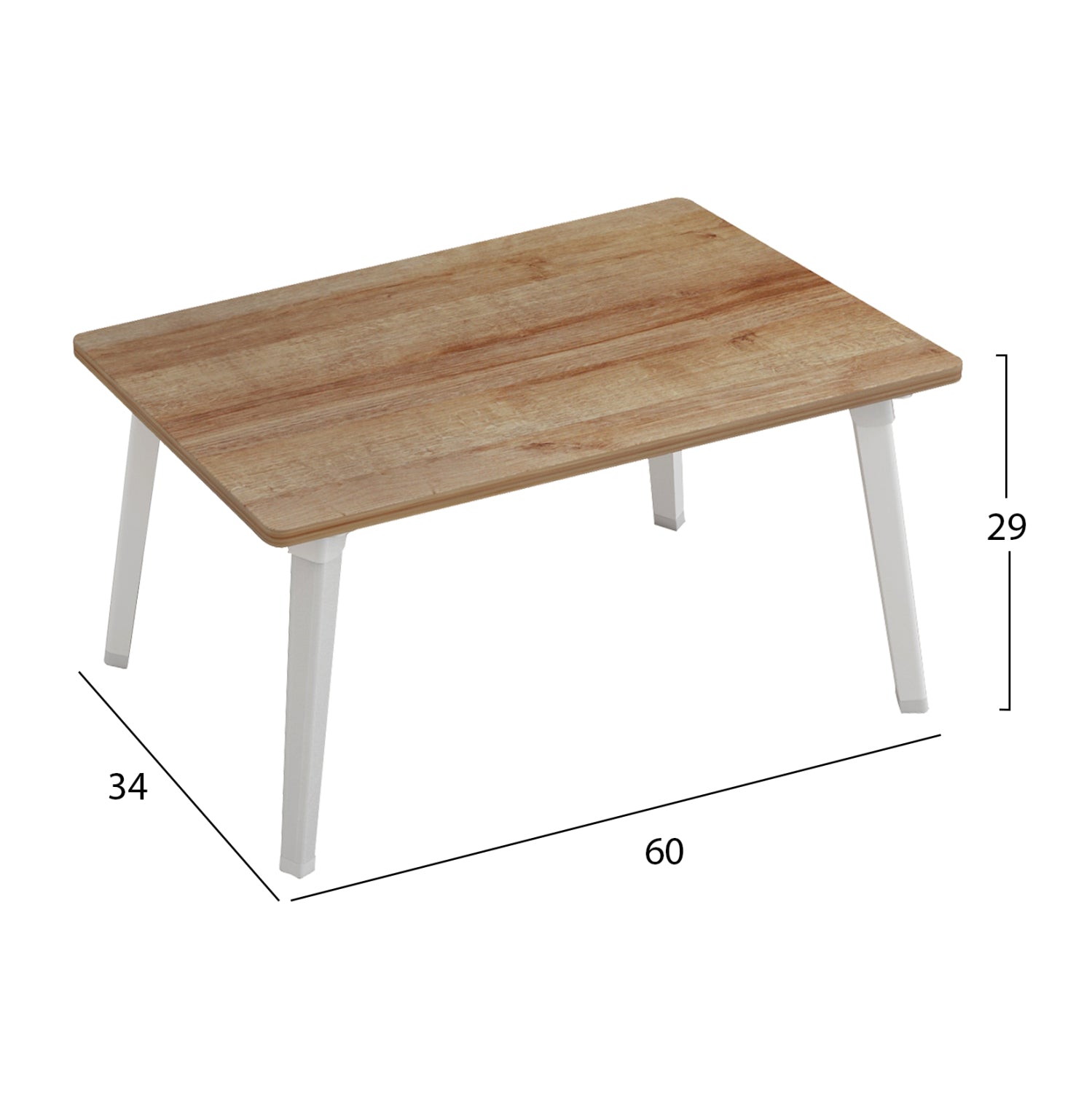 Сгъваема масичка BRITTA цвят бял-орех 60x34x29 см.