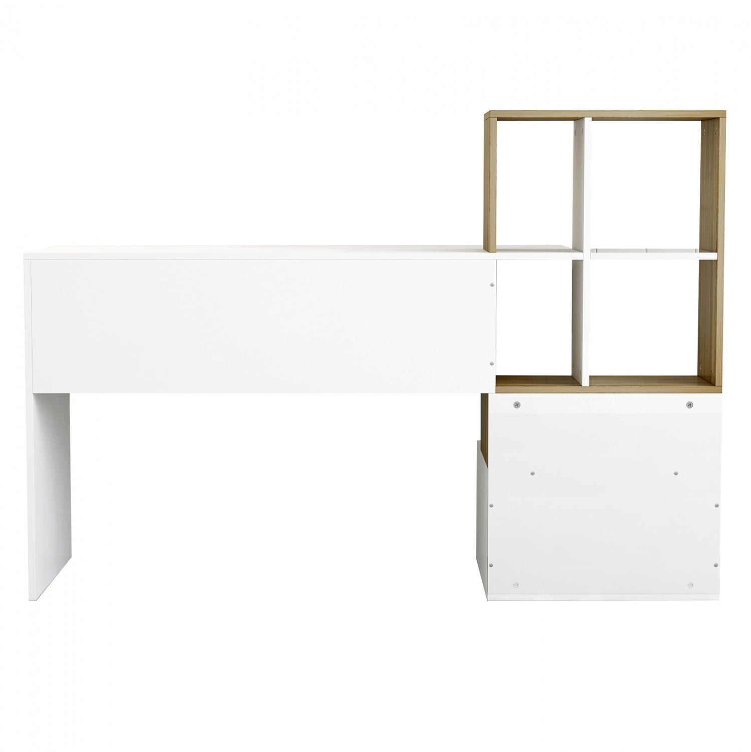 Офис бюро с библиотека SYNDYA цвят сонома-бял 149x48x105см