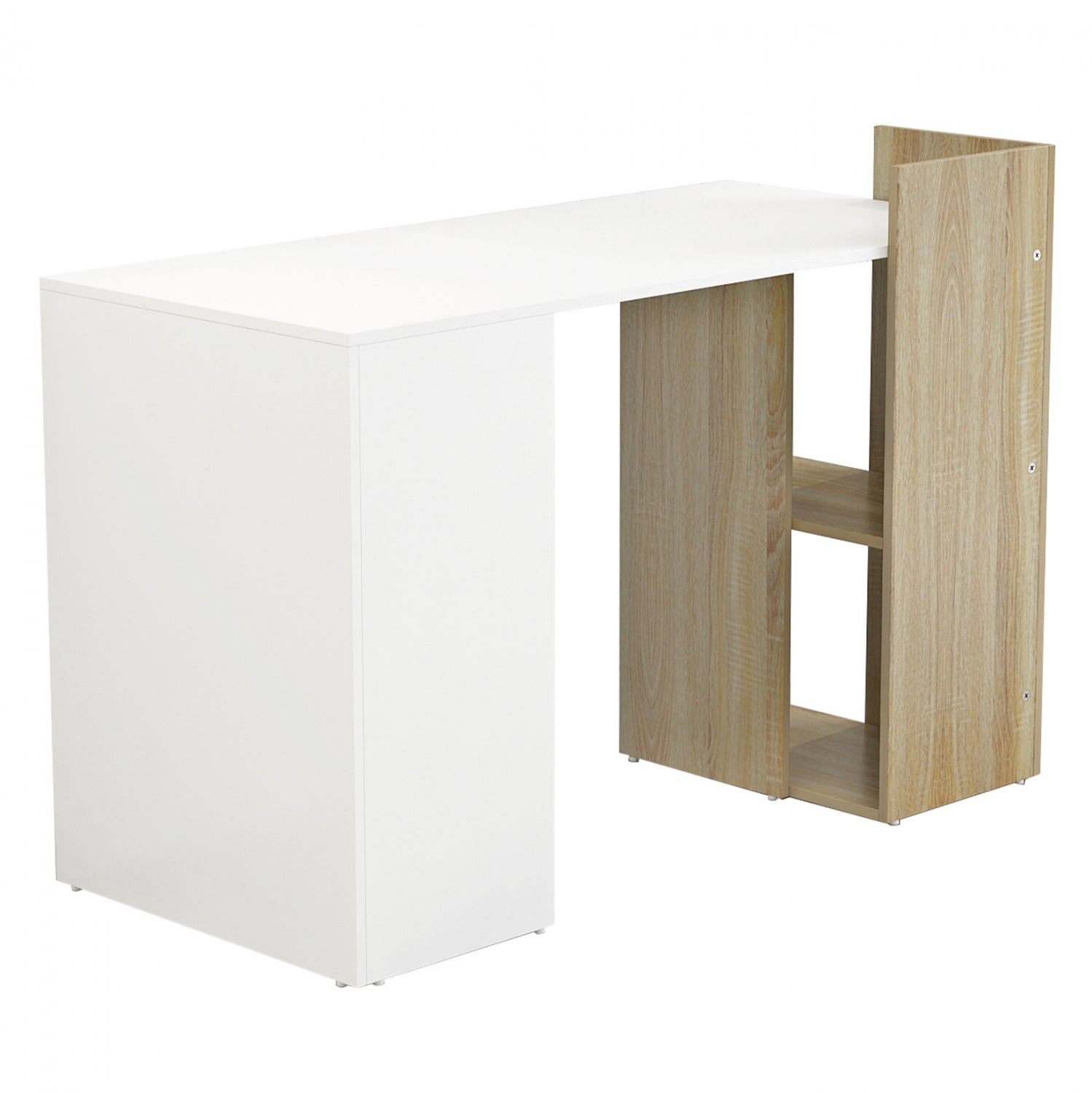 Офис бюро с библиотека SYNDYA бял-сонома цвят  112x55x85см