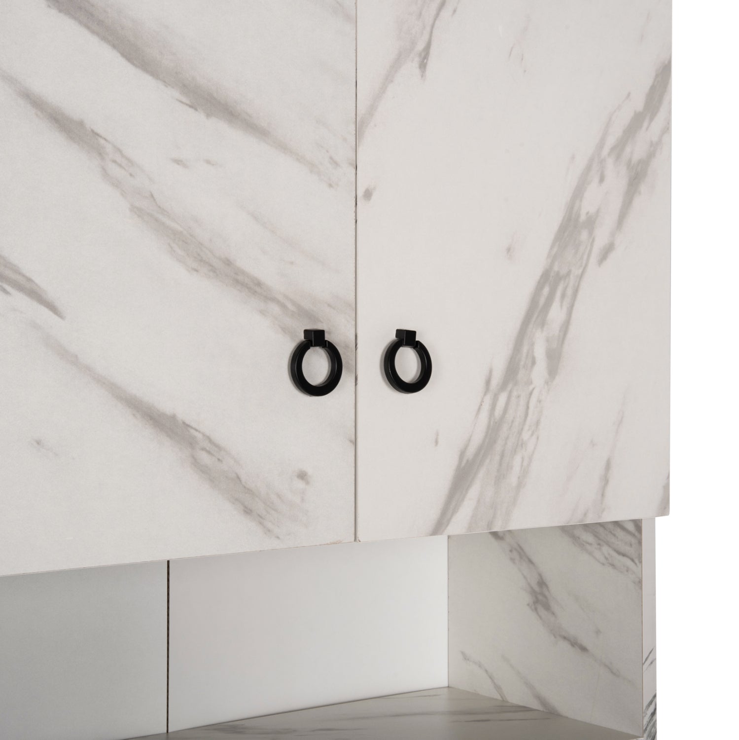 Шкаф за пералня TERRY бял мраморен ефект, 64x29x181 см