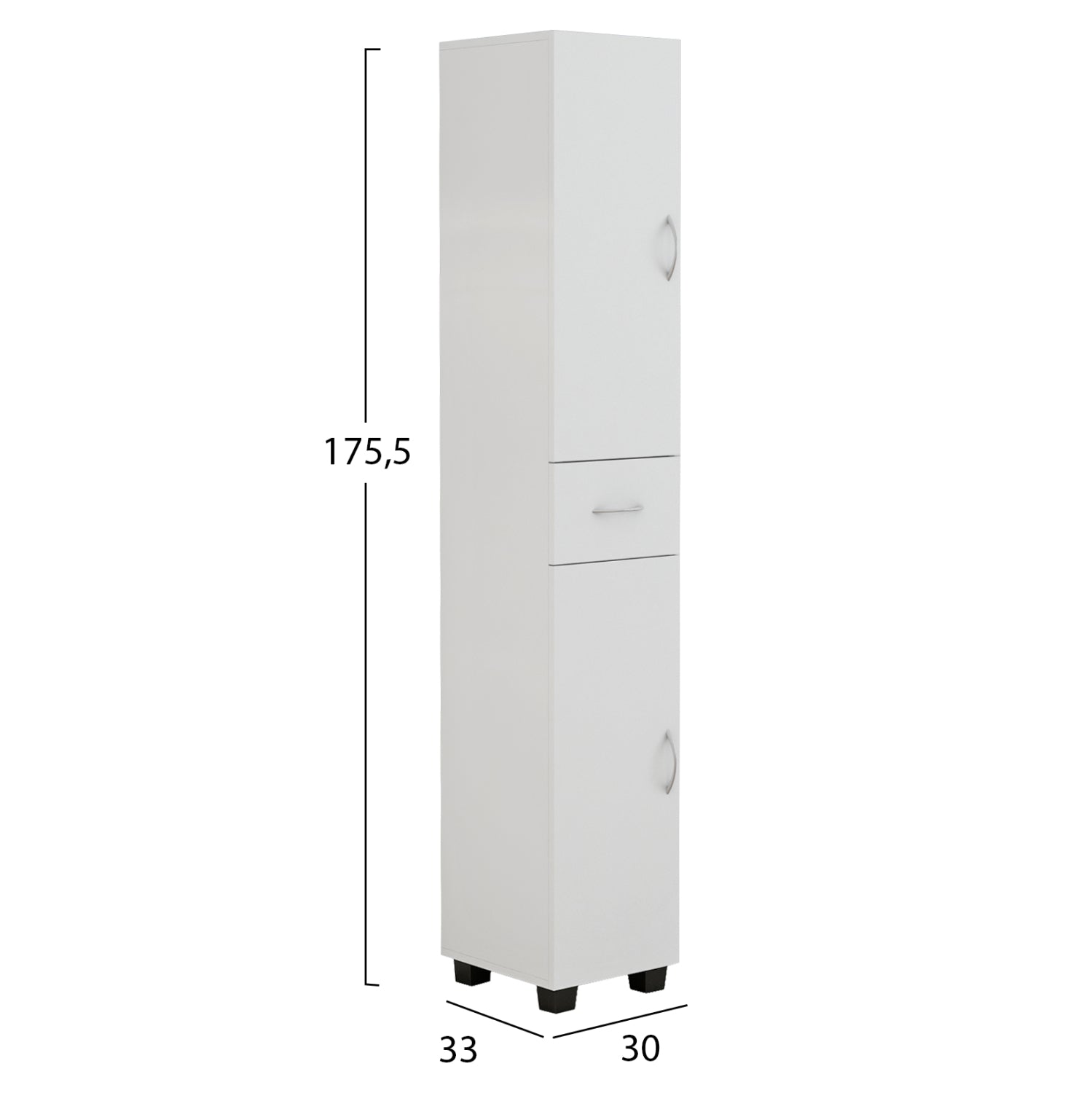 Многофункционален шкаф ADEMIA бял цвят 30x33x175.5 см