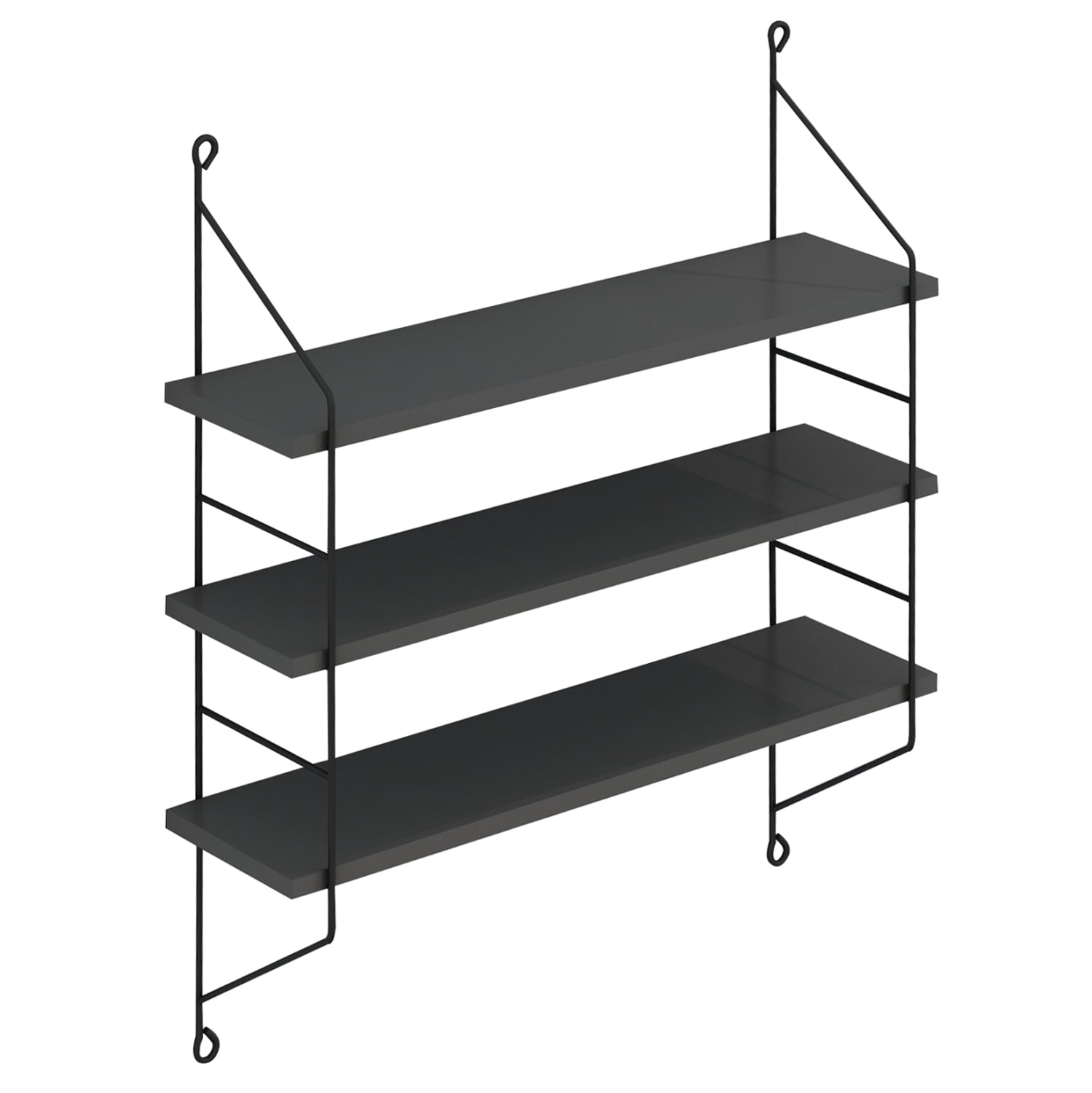 Стенен рафт ACHALA меламин сив 60x15x68см
