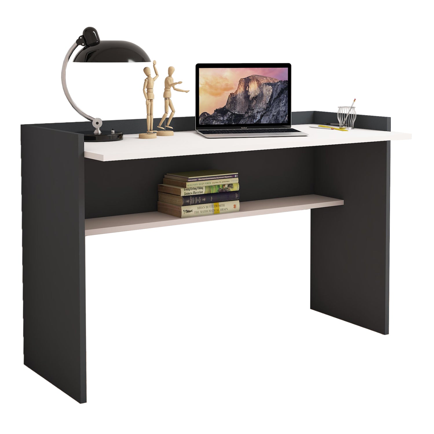 Офис бюро 9227 сив-бял цвят 118x58x80см